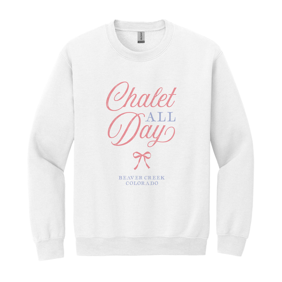 Gildan Sweatshirt White-Chalet Girl | Custom -0