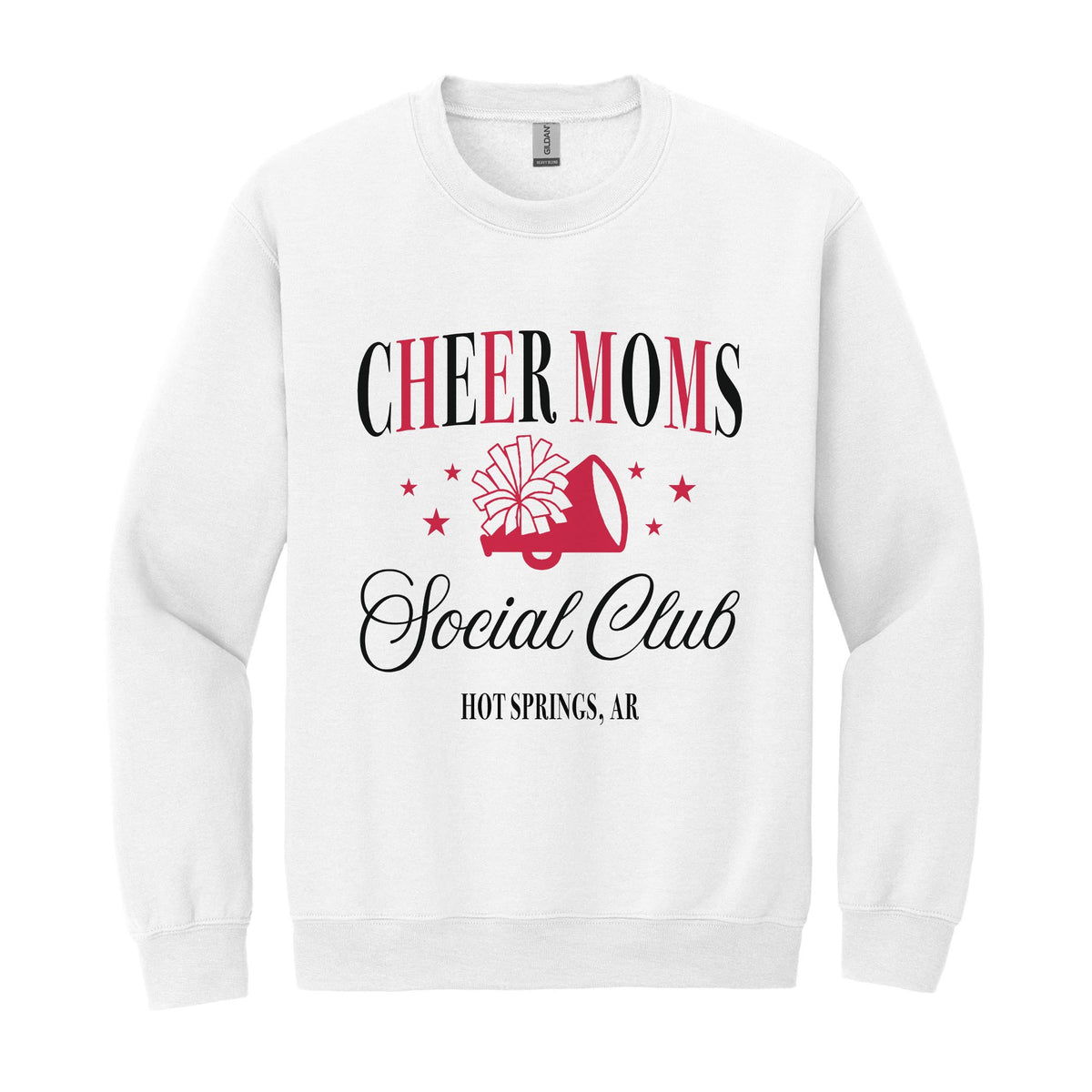 Gildan Sweatshirt White-Custom Cheer Mom | School Team | Hometown -0