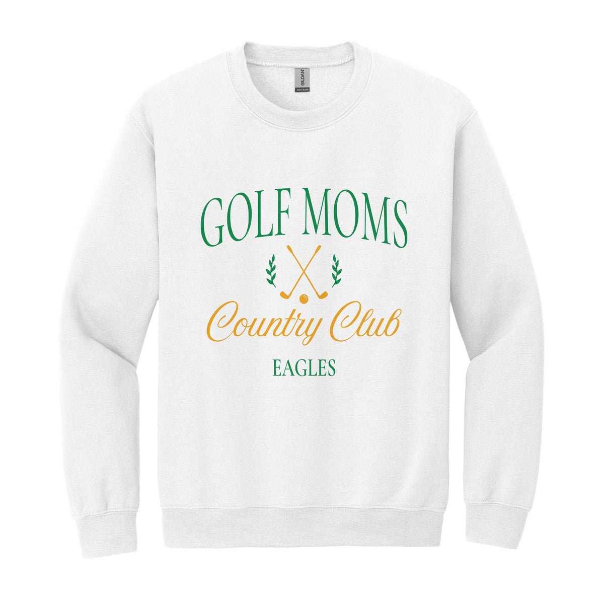 Gildan Sweatshirt White-Custom Golf Mom | Team | Hometown -0