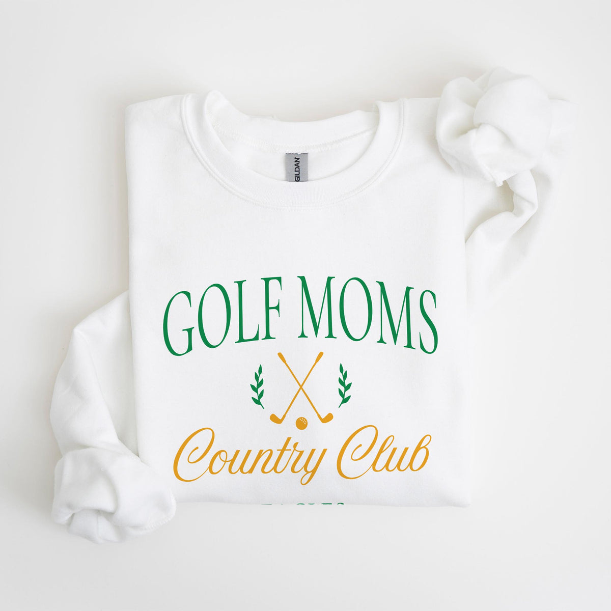 Gildan Sweatshirt White-Custom Golf Mom | Team | Hometown -4