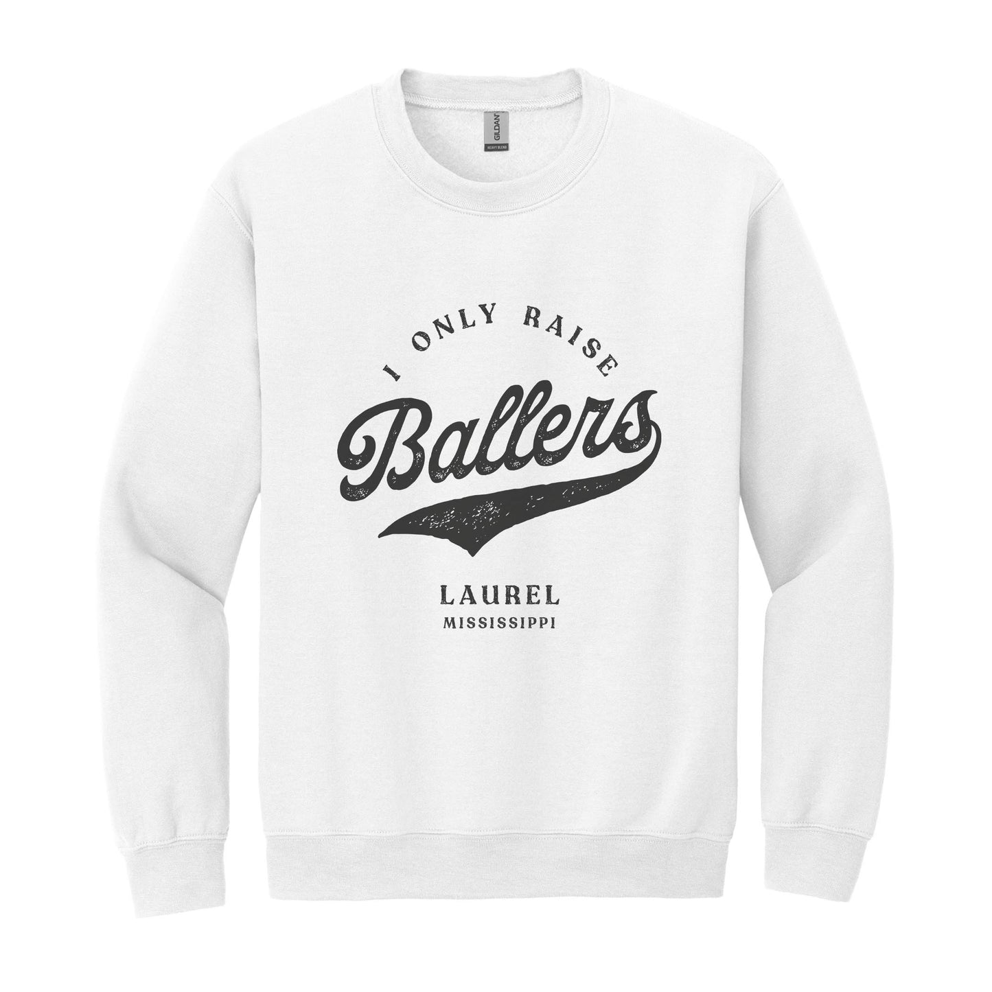 Gildan Sweatshirt White-Custom Little League Mom -0