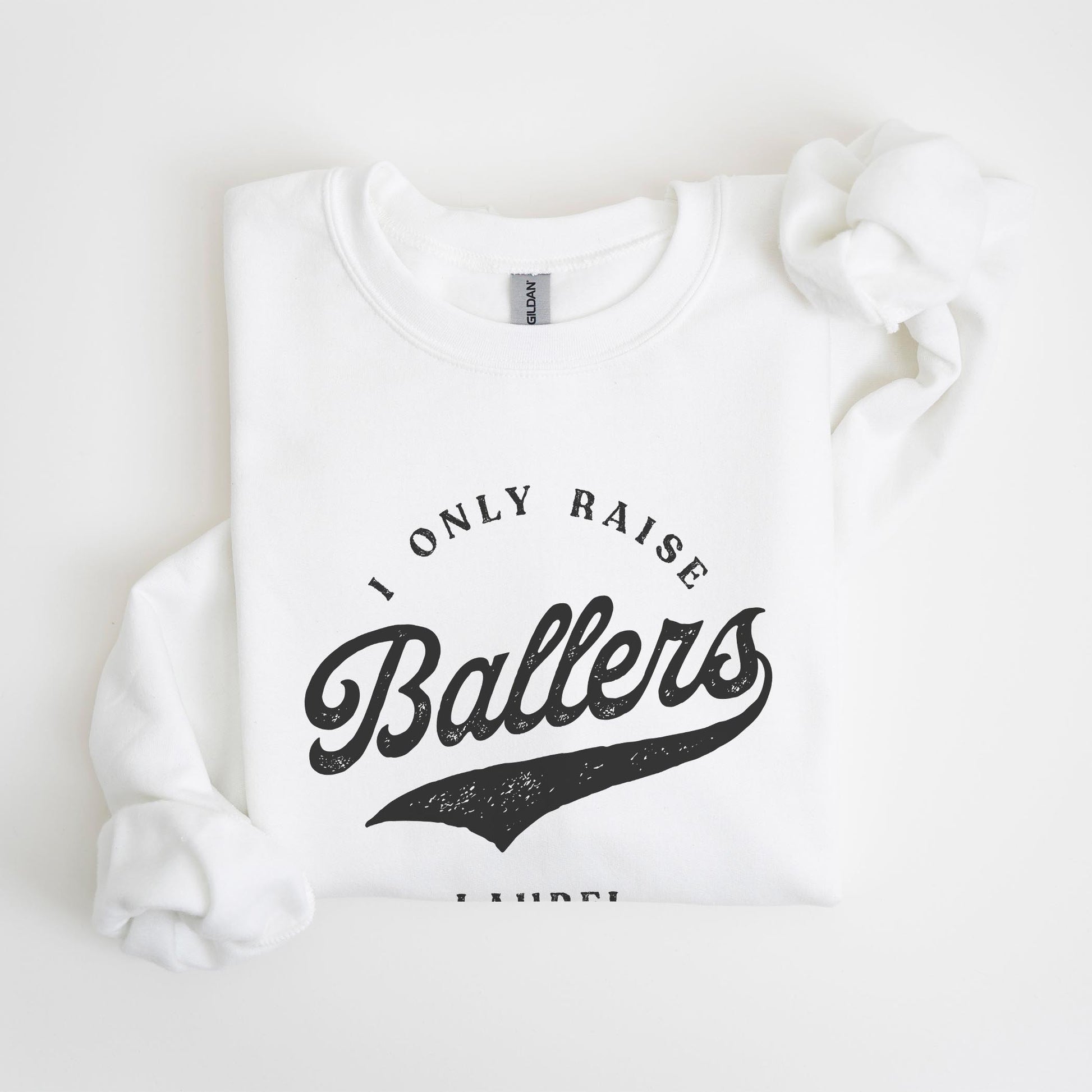 Gildan Sweatshirt White-Custom Little League Mom -4