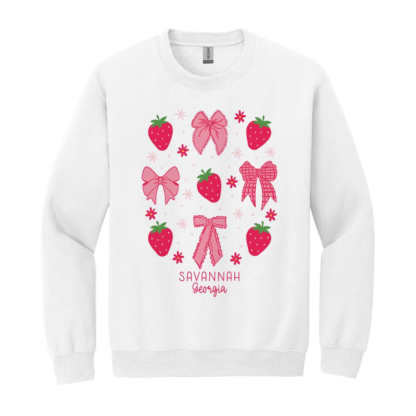Gildan Sweatshirt White-Love+Local Strawberry Parlor -0