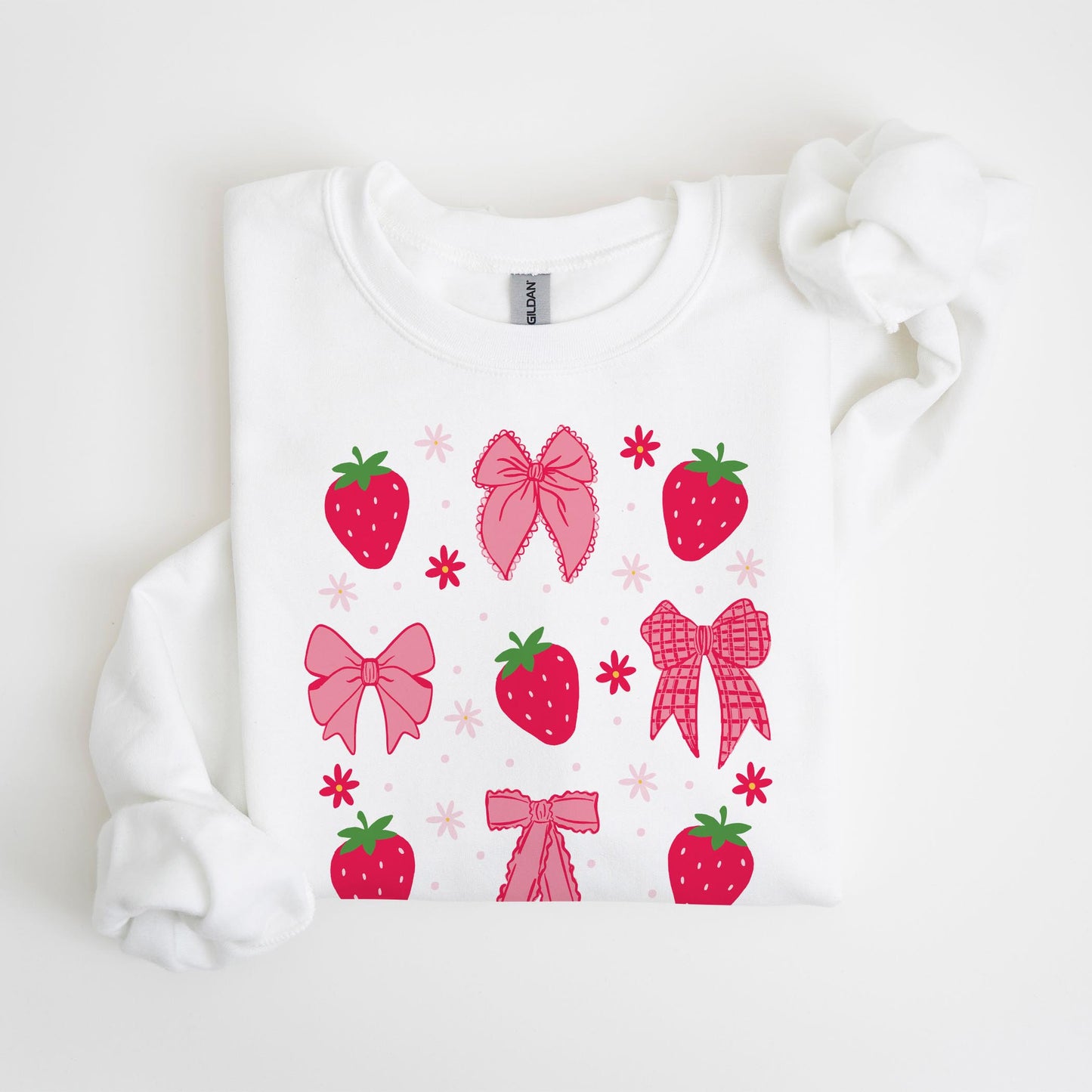 Gildan Sweatshirt White-Love+Local Strawberry Parlor -4