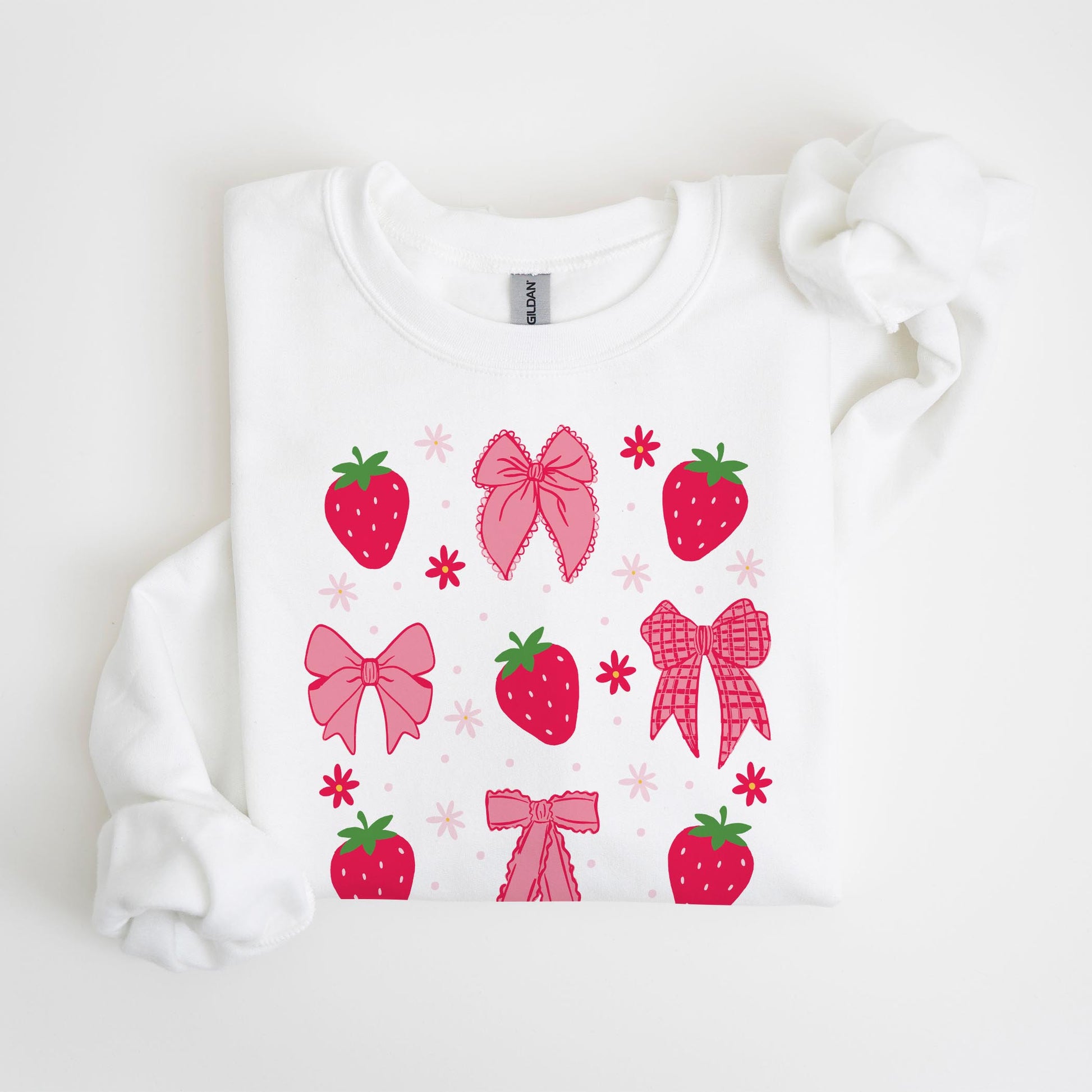 Gildan Sweatshirt White-Love+Local Strawberry Parlor -4