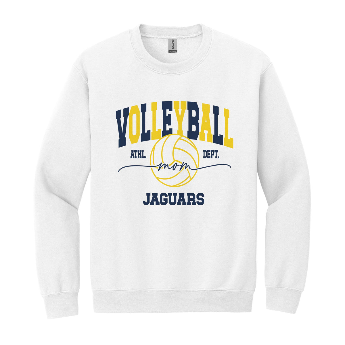 Gildan Sweatshirt White-Custom Volleyball Mom | Your Team -0