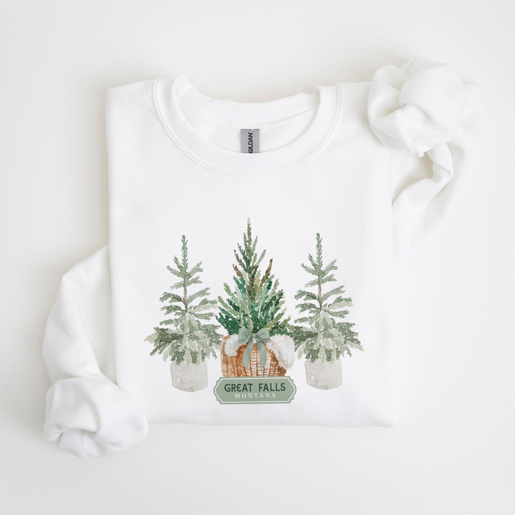 Gildan Sweatshirt White-Love+Local Woodland -4