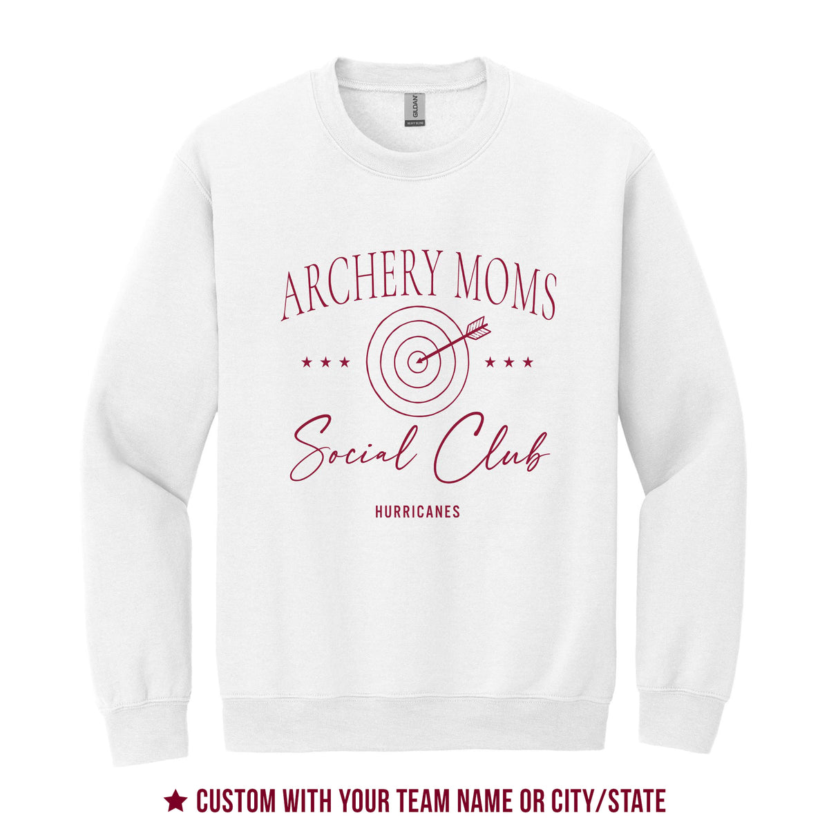 Gildan Sweatshirt White-Archery Mom | Hometown | School Team
