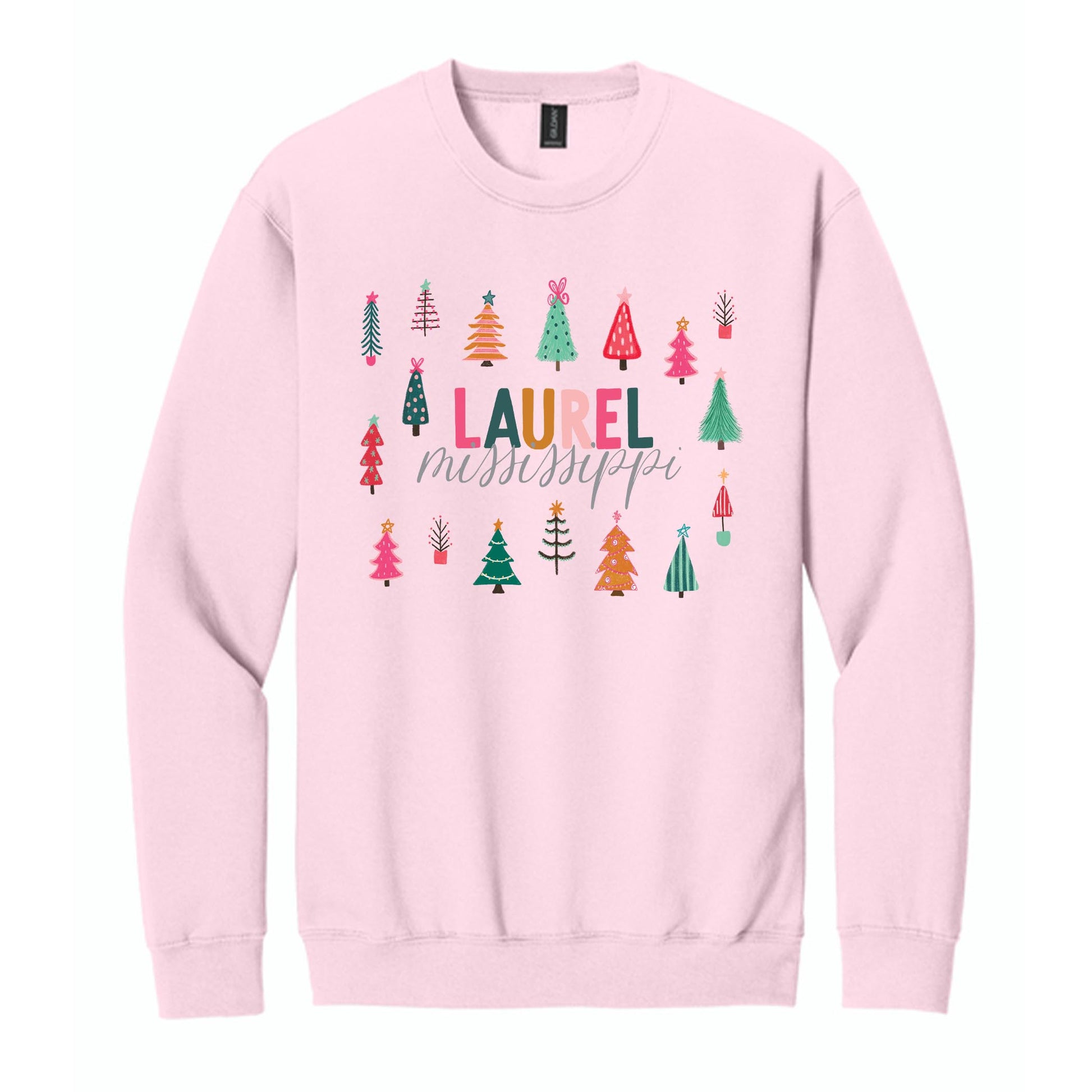 Gildan Sweatshirt Light Pink-Love + Local Whimsy Wonderland Bright -0