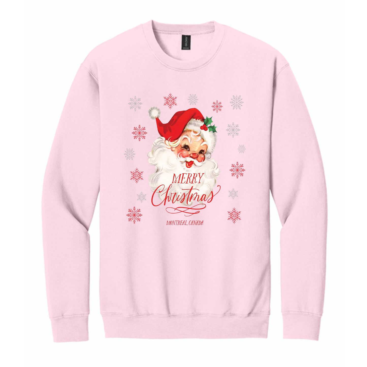 Gildan Sweatshirt Light Pink-Classic Santa Montreal Canada -0