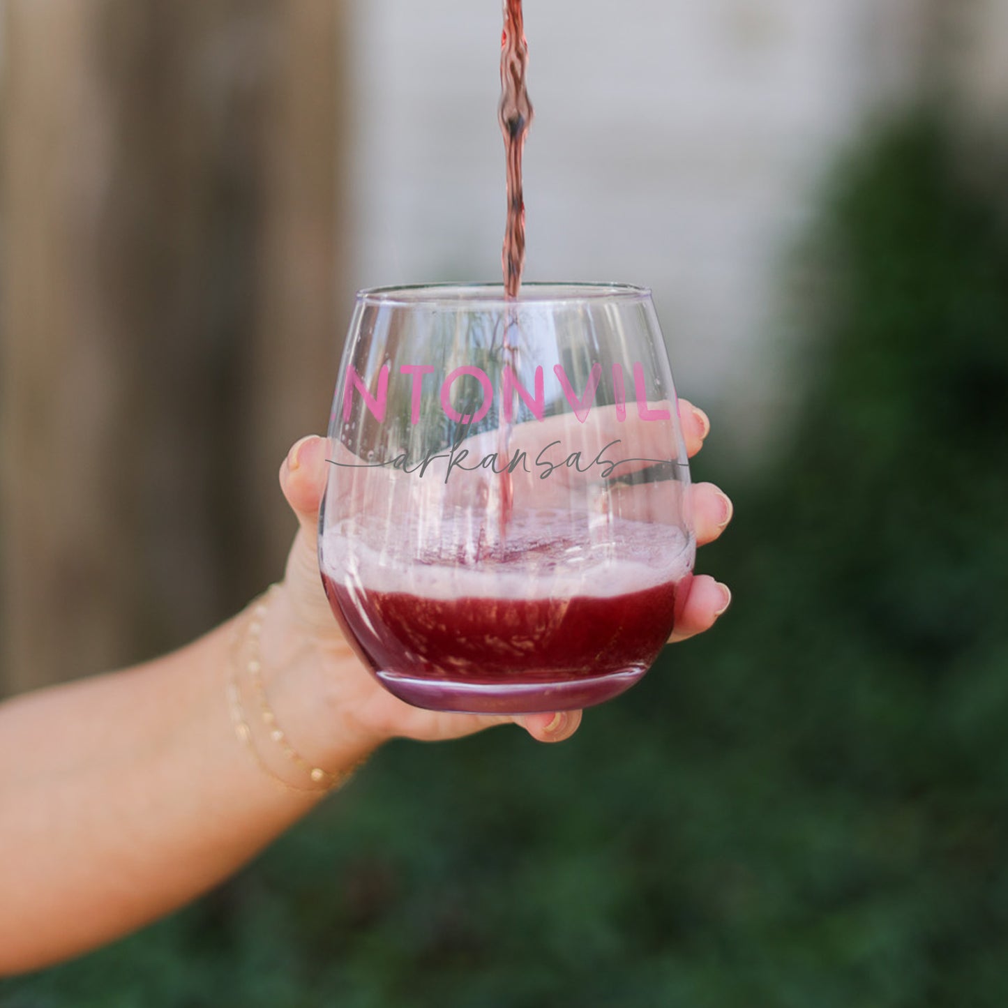 15oz Stemless Wine Glass-Love+Local Fantasy Garden