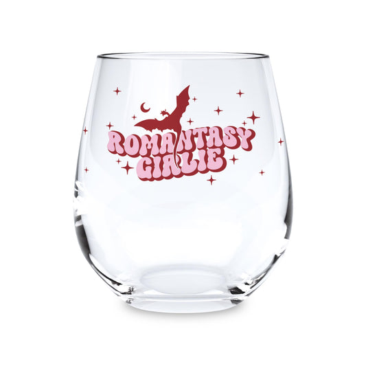 15oz Stemless Wine Glass-Romantasy Girlie -0
