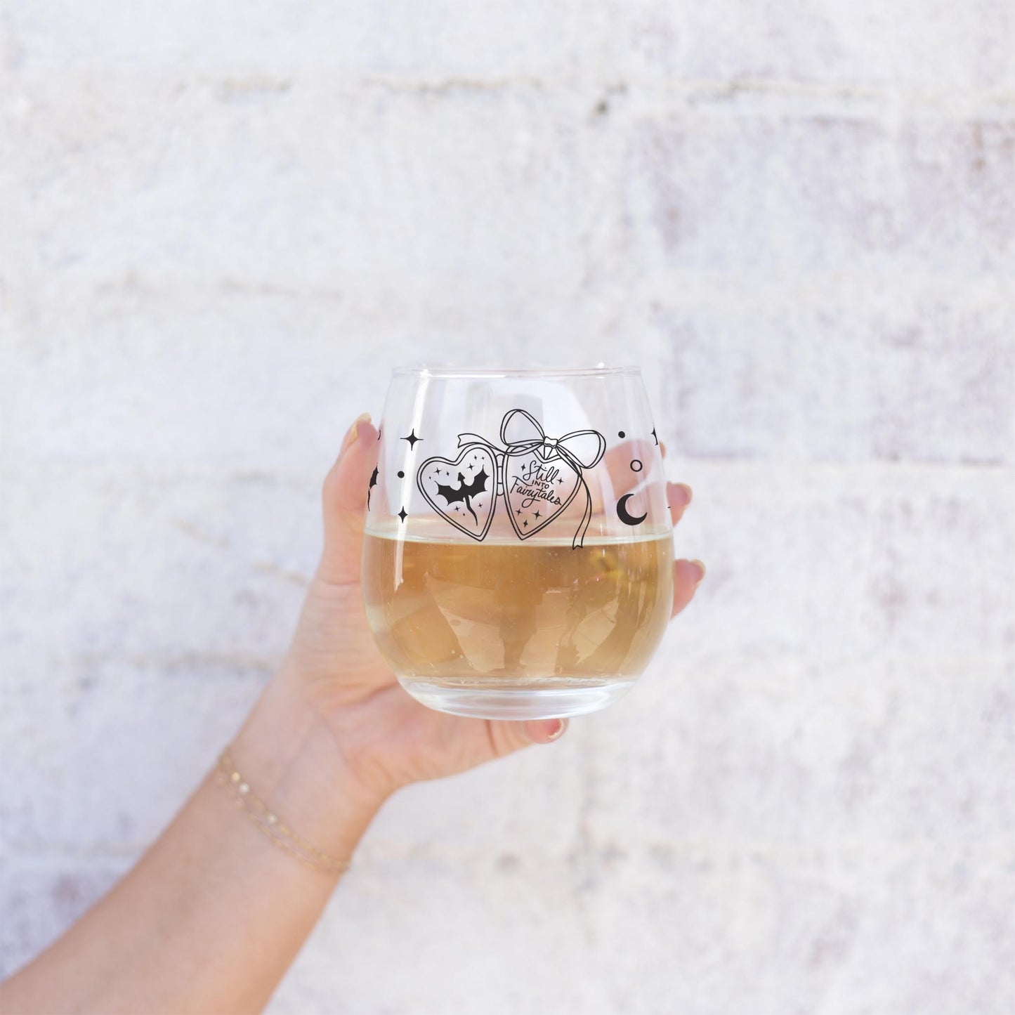 15oz Stemless Wine Glass-Still Into Fairy Tales -1