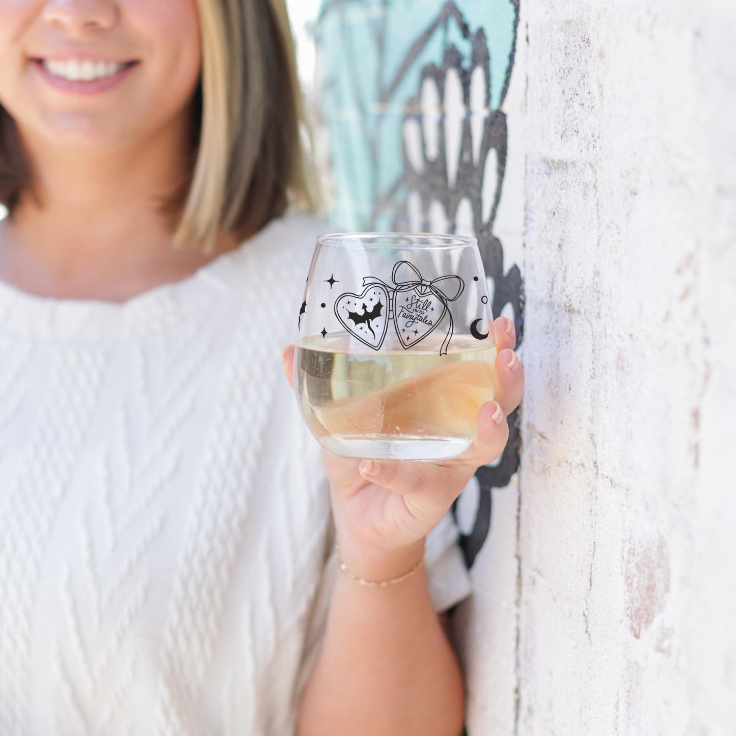 15oz Stemless Wine Glass-Still Into Fairy Tales -2