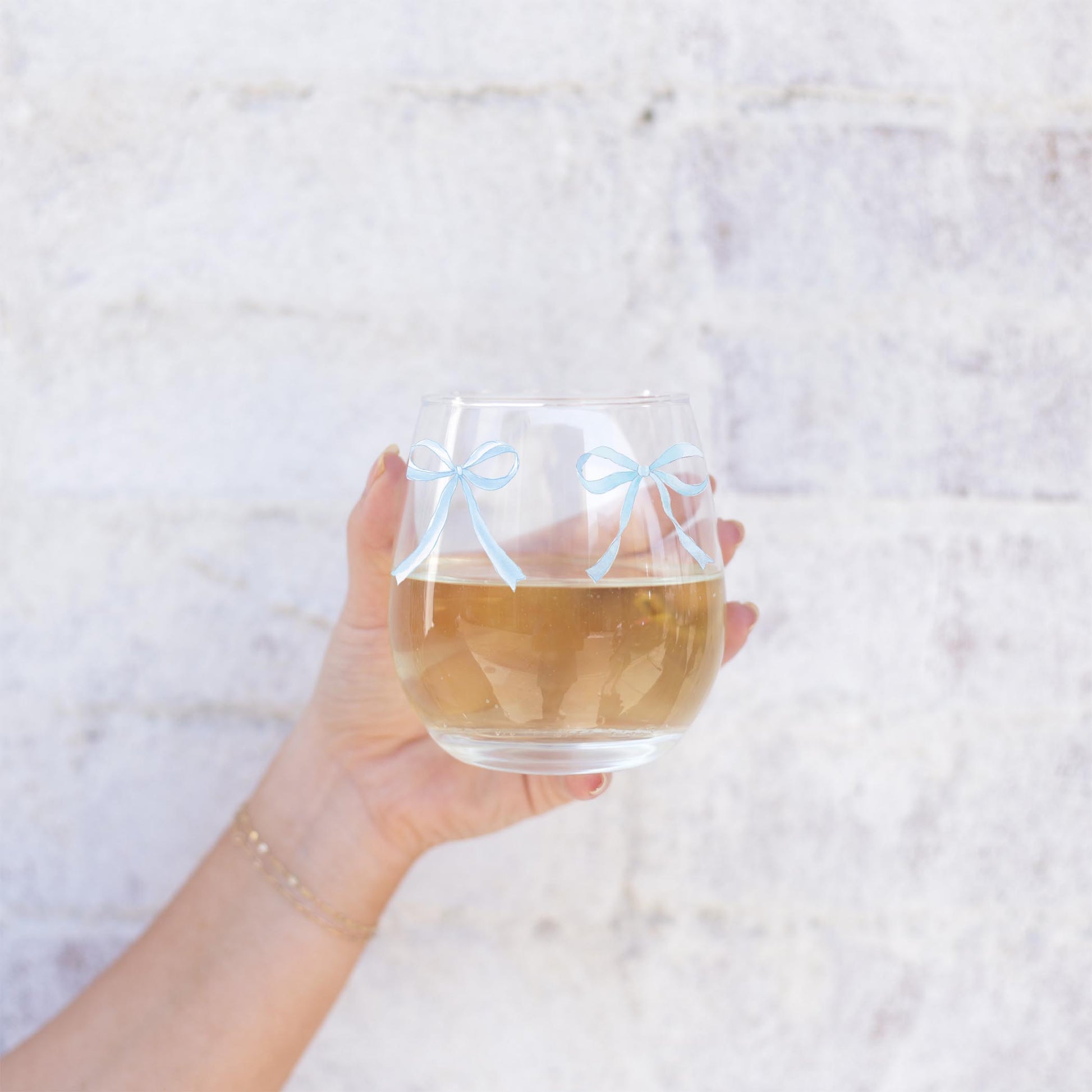 15oz Stemless Wine Glass-Hydrangea Cottage -2