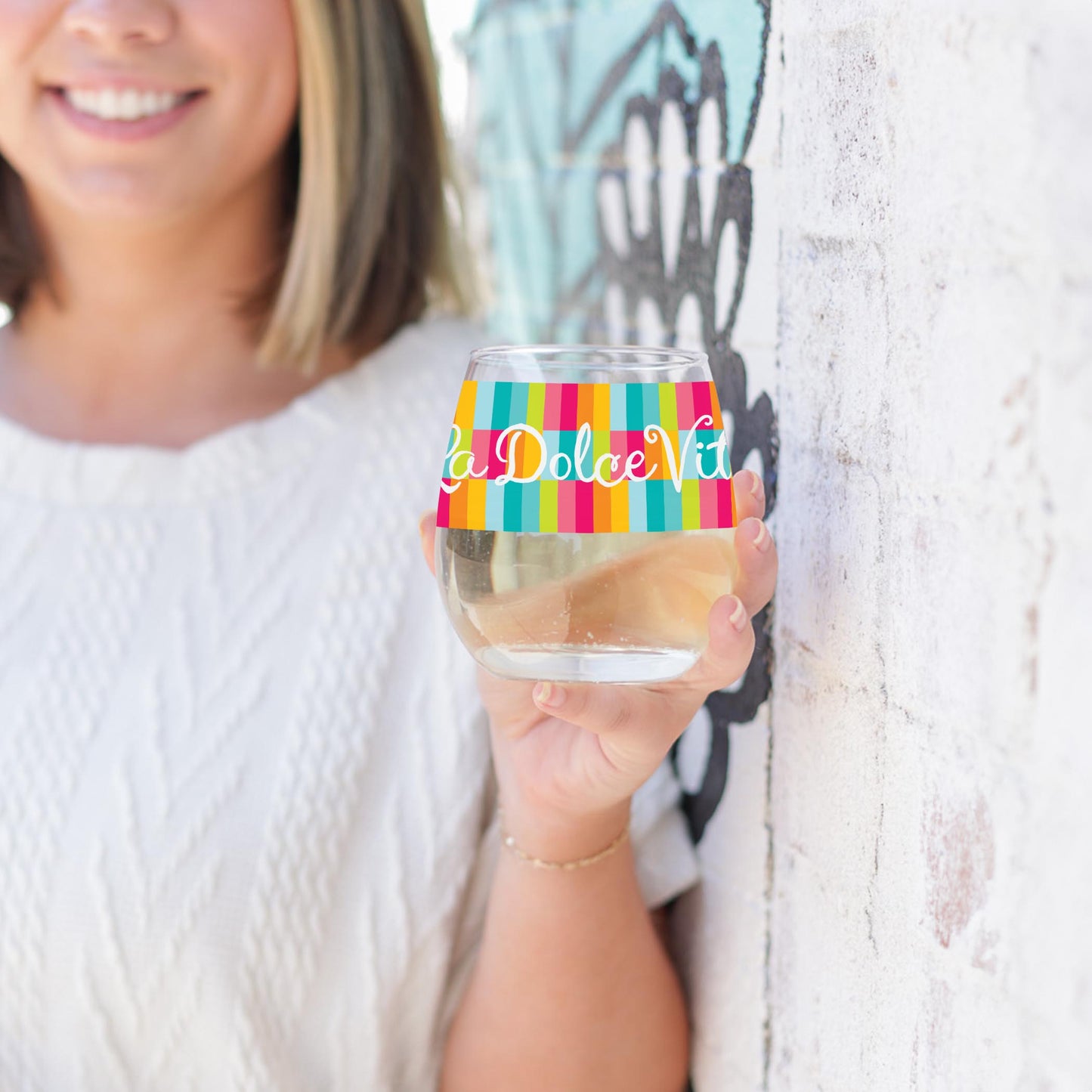 15oz Stemless Wine Glass-Summer Daze -3