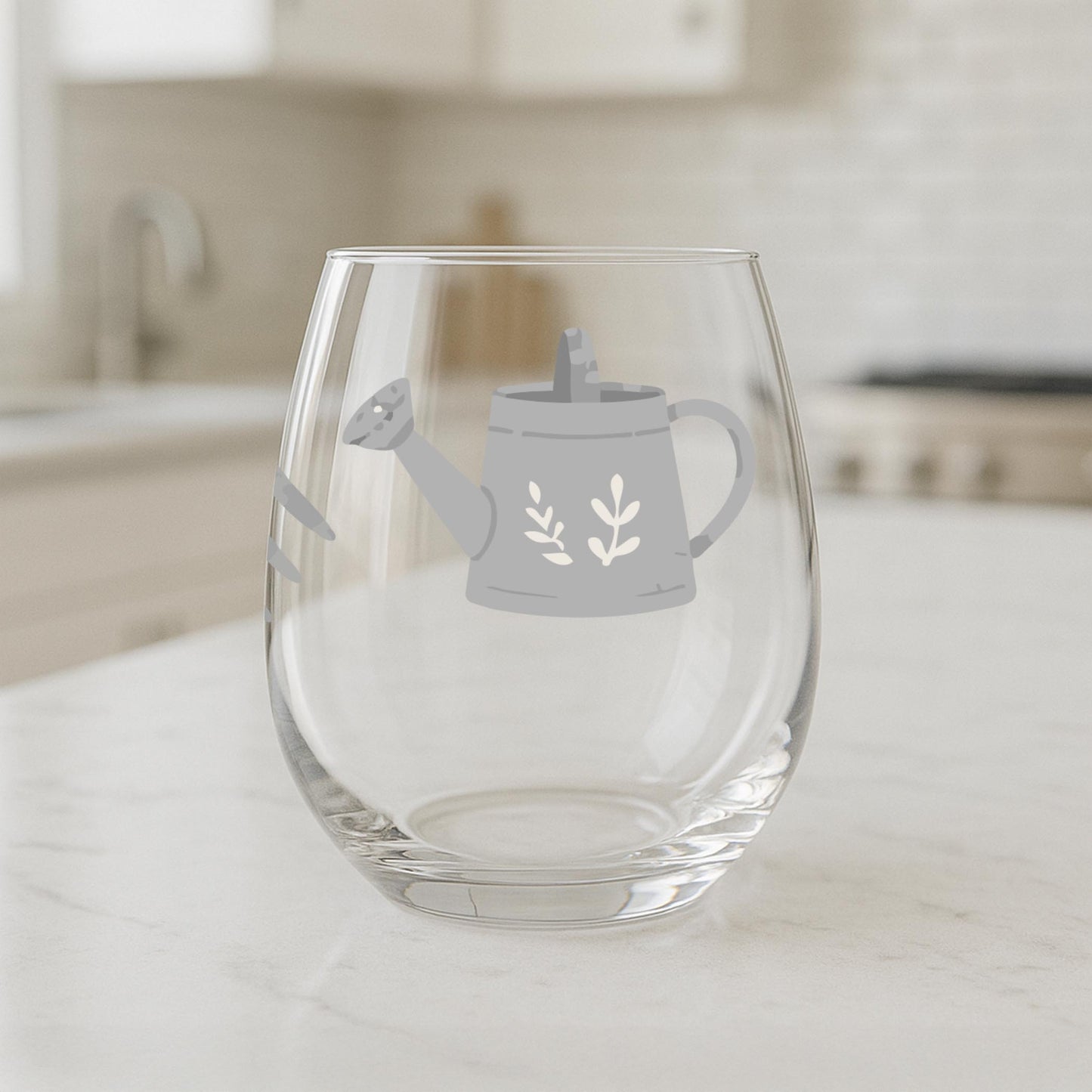 15oz Stemless Wine Glass-Plant Lady -1