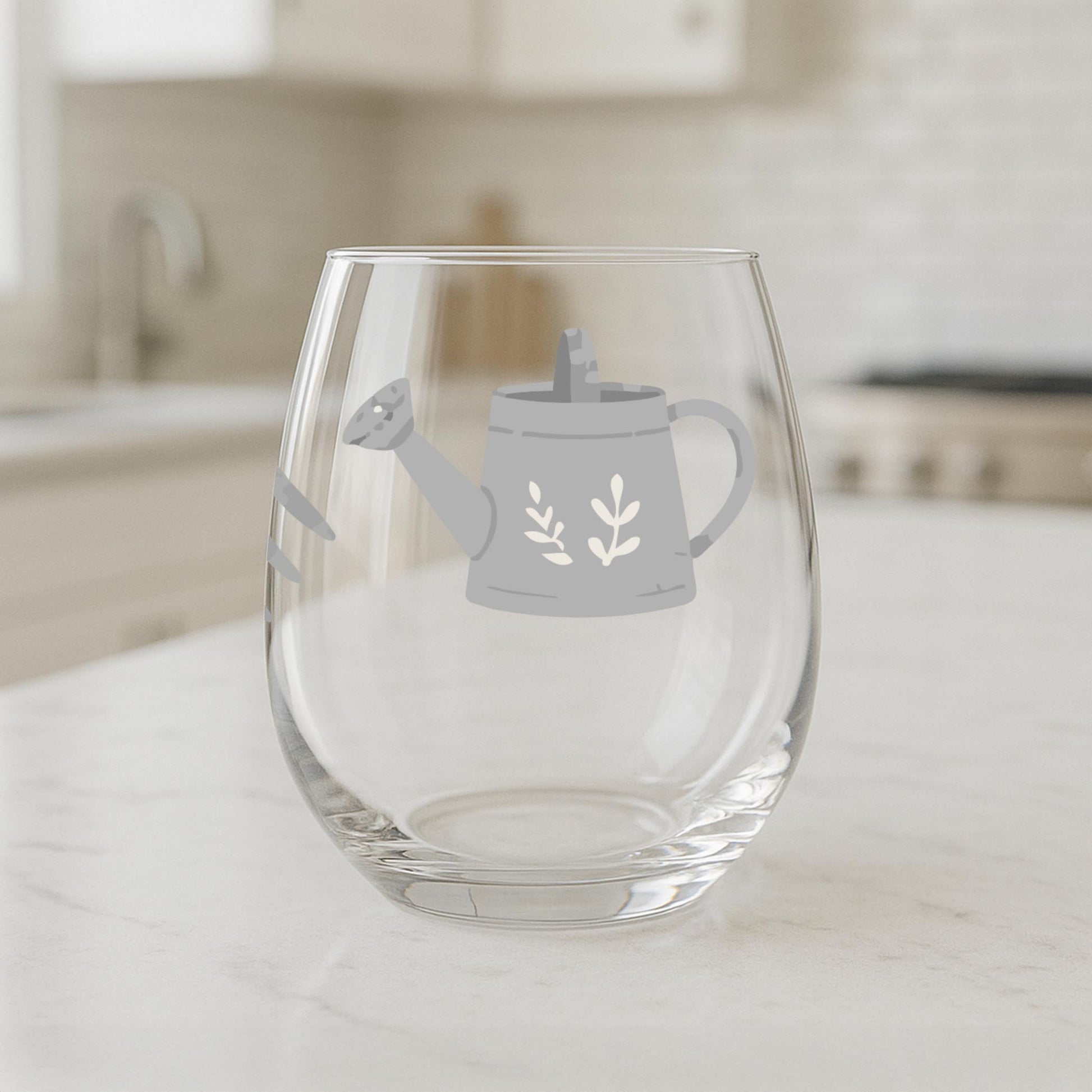 15oz Stemless Wine Glass-Plant Lady -1