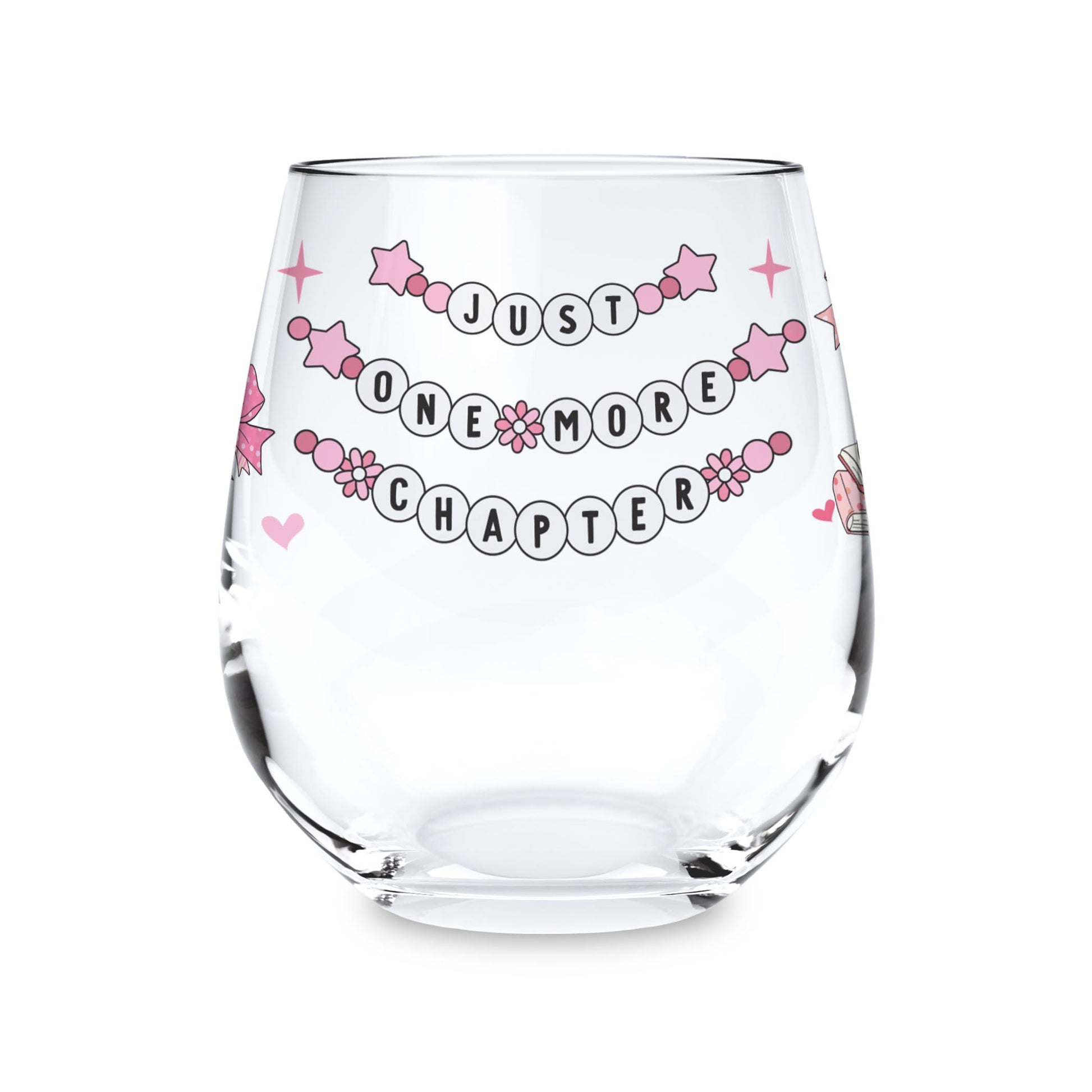 15oz Stemless Wine Glass-Just One More Chapter -0