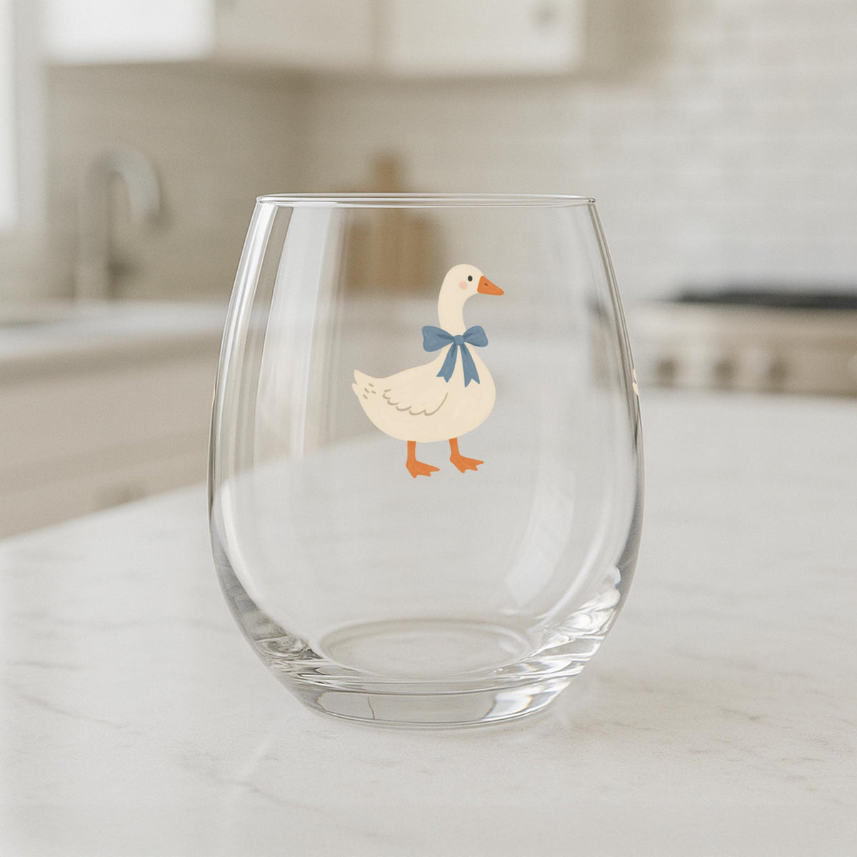15oz Stemless Wine Glass-Vintage Goose -1