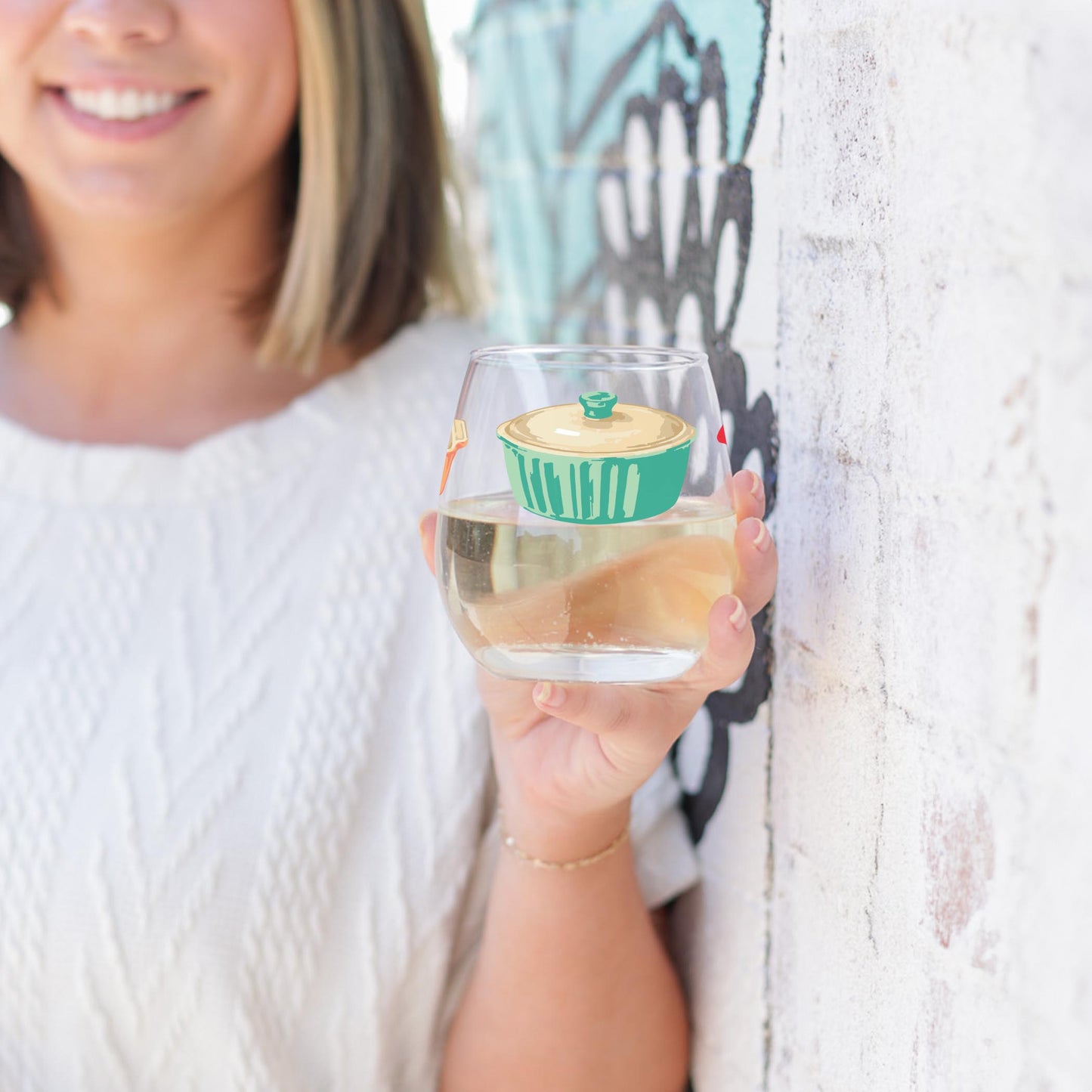15oz Stemless Wine Glass-Retro Kitchen -3