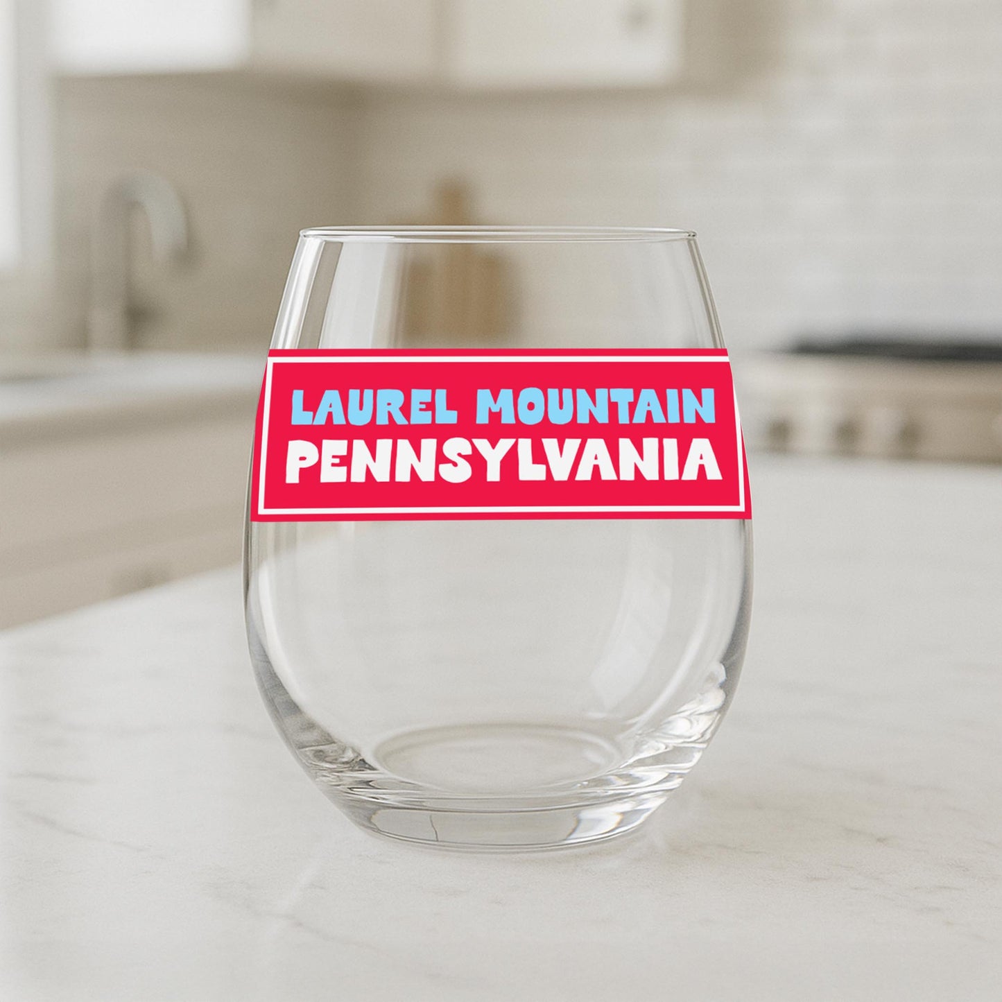 15oz Stemless Wine Glass-Love+Local Après Ski -1