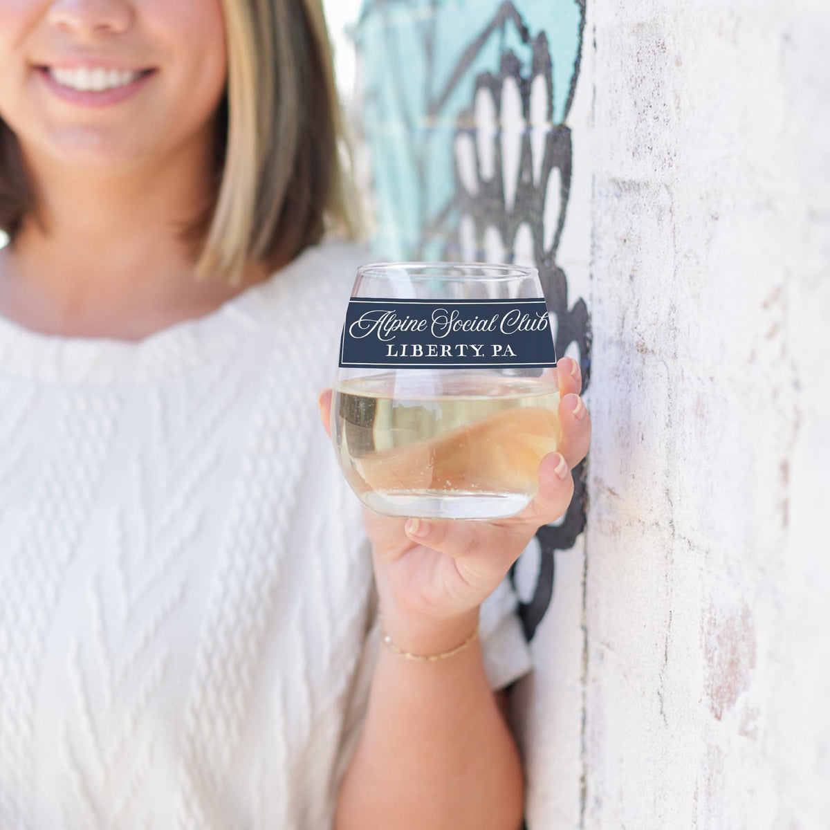 15oz Stemless Wine Glass-Chalet Girl | Custom -3