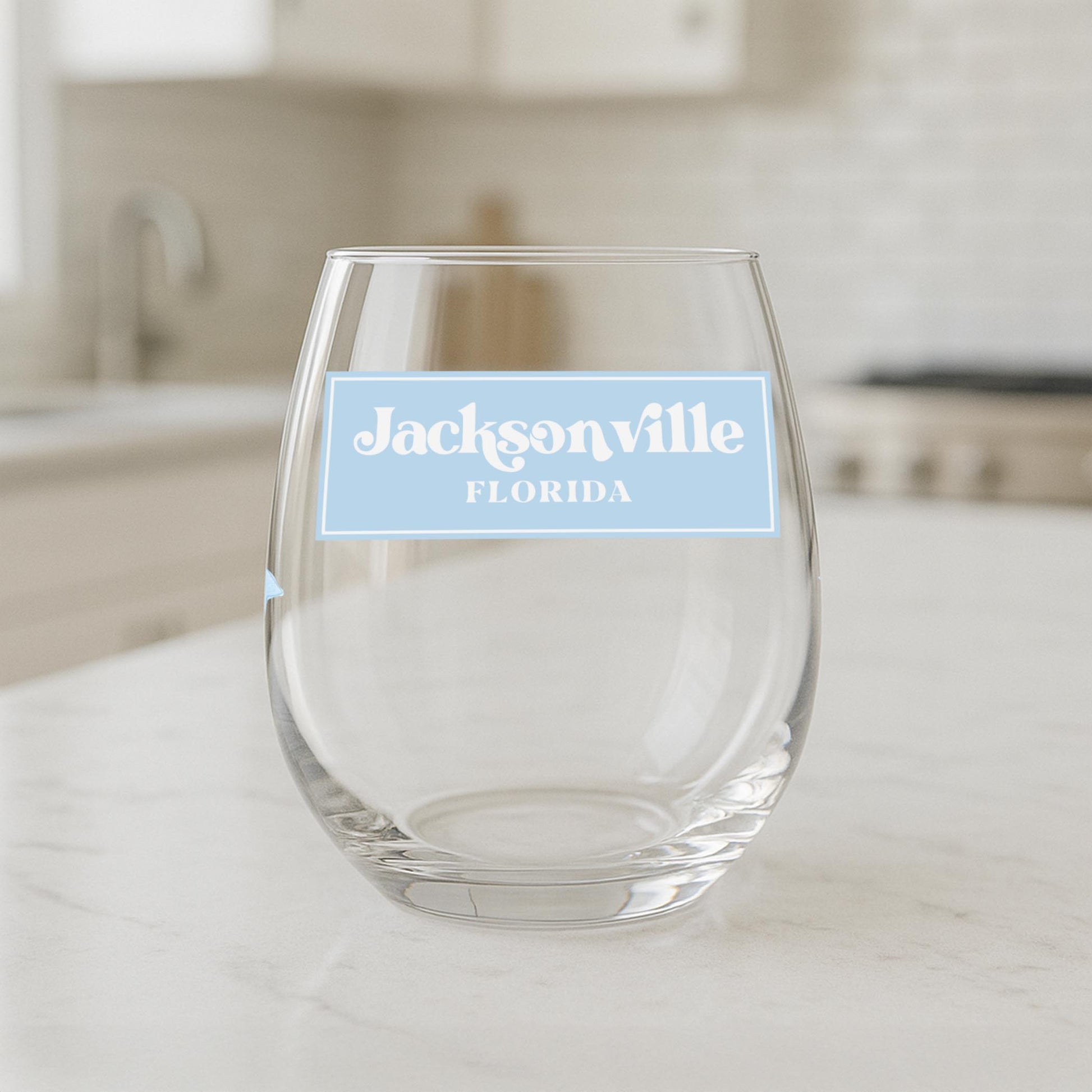15oz Stemless Wine Glass-Love+Local Hydrangea Cottage -1