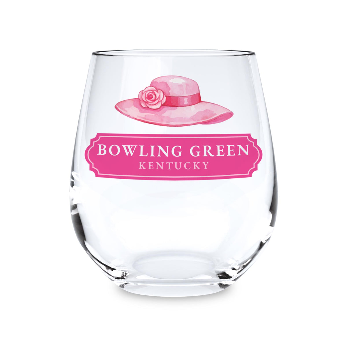 15oz Stemless Wine Glass-Derby | City & State | Hometown -0