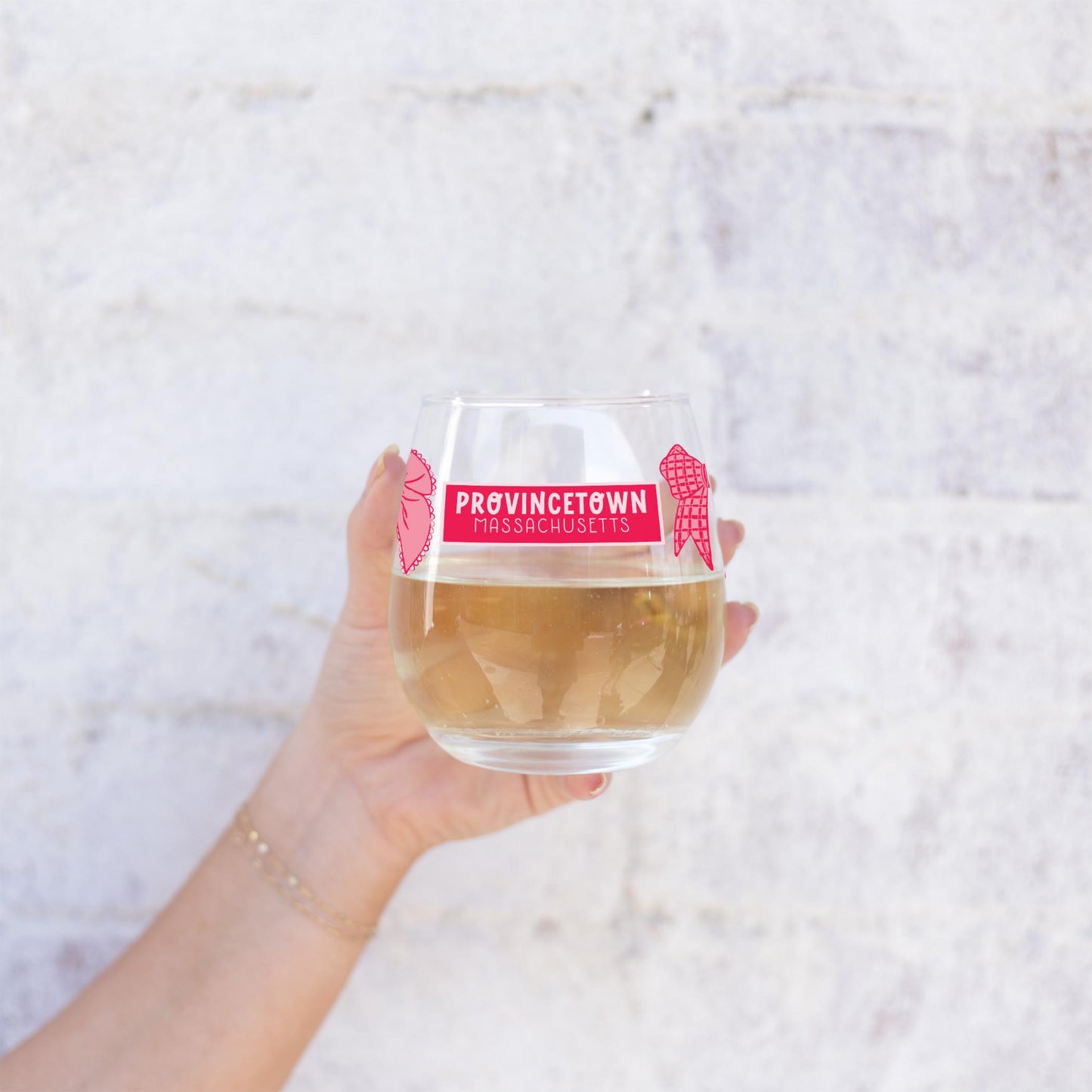 15oz Stemless Wine Glass-Love+Local Strawberry Parlor -2
