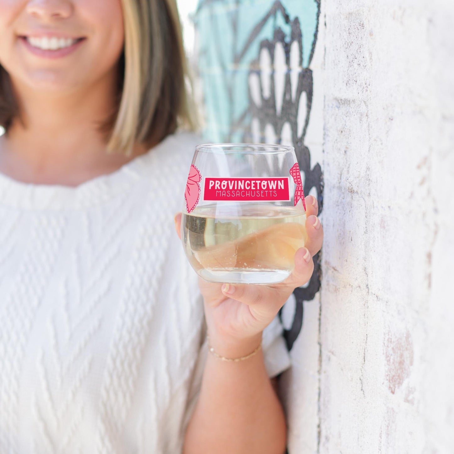 15oz Stemless Wine Glass-Love+Local Strawberry Parlor -3