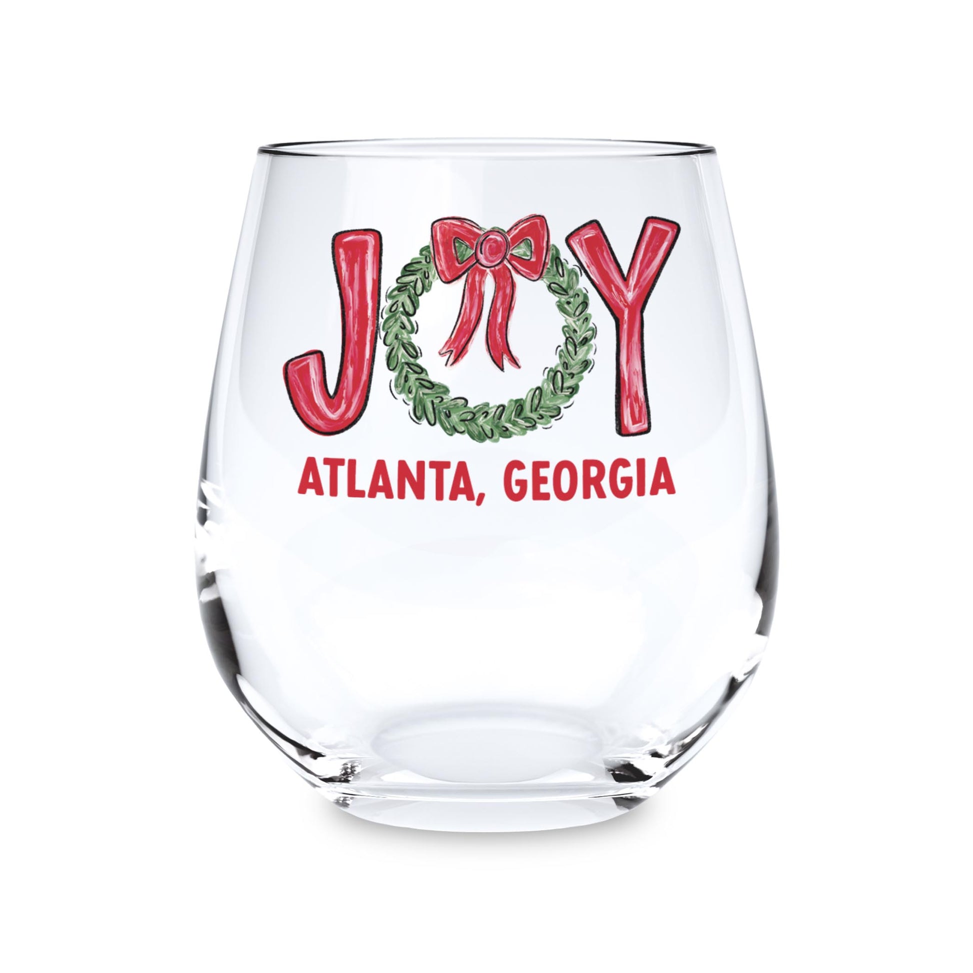 15oz Stemless Wine Glass-Love+Local Make It Merry -0