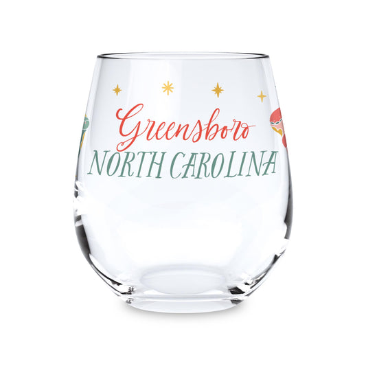 15oz Stemless Wine Glass-Ornament Gems