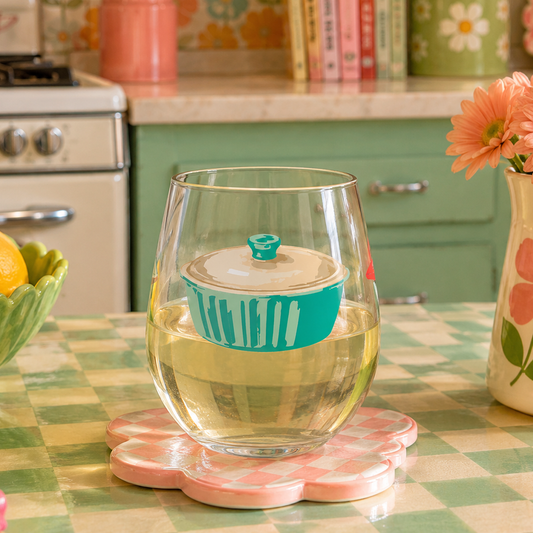 15oz Stemless Wine Glass-Retro Kitchen