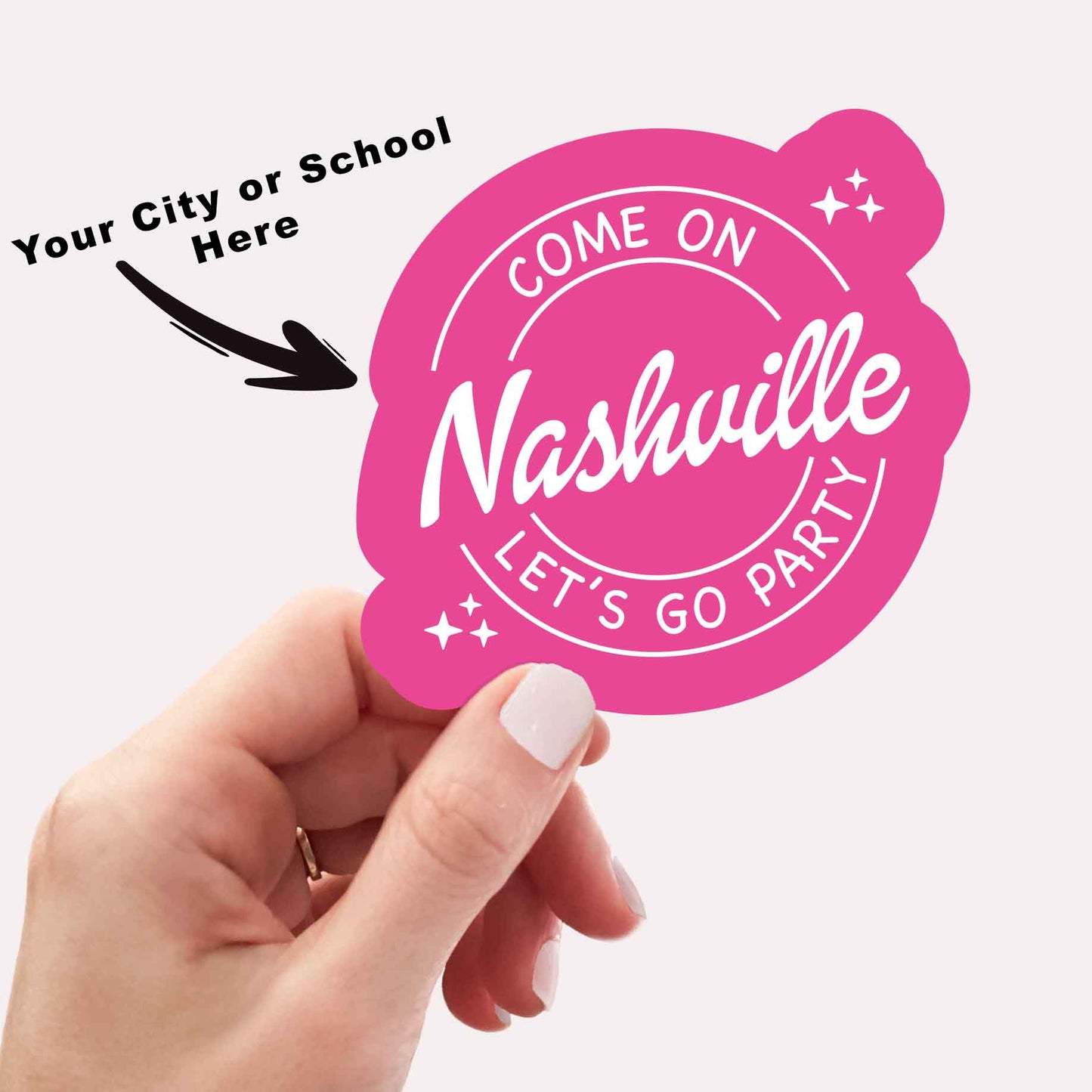 Barbie Inspired Let's Go Party Sticker