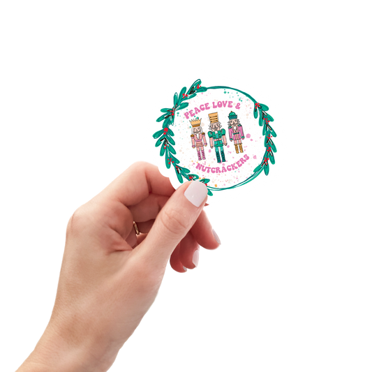Confetti Nutcracker Vinyl Sticker | Confetti Nutcracker Wreath