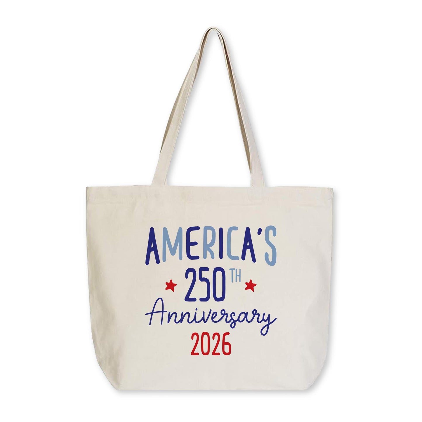 Tote Bag Natural Canvas-4th of July 250th Anniversary -0