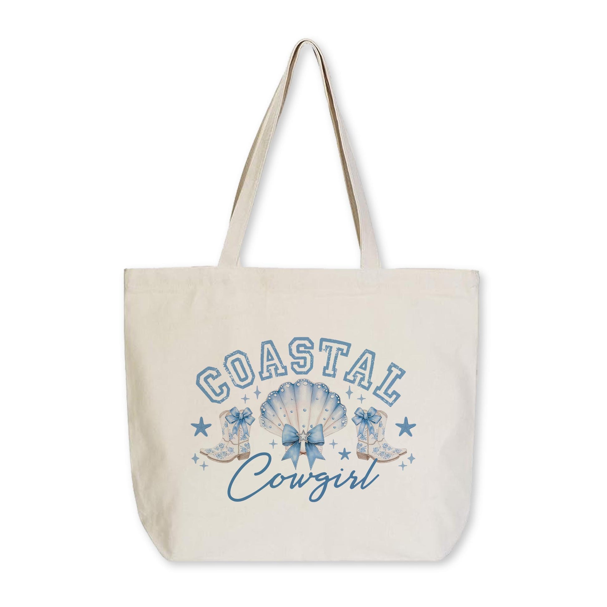 Tote Bag Natural Canvas-Coastal Cowgirl 2 -0