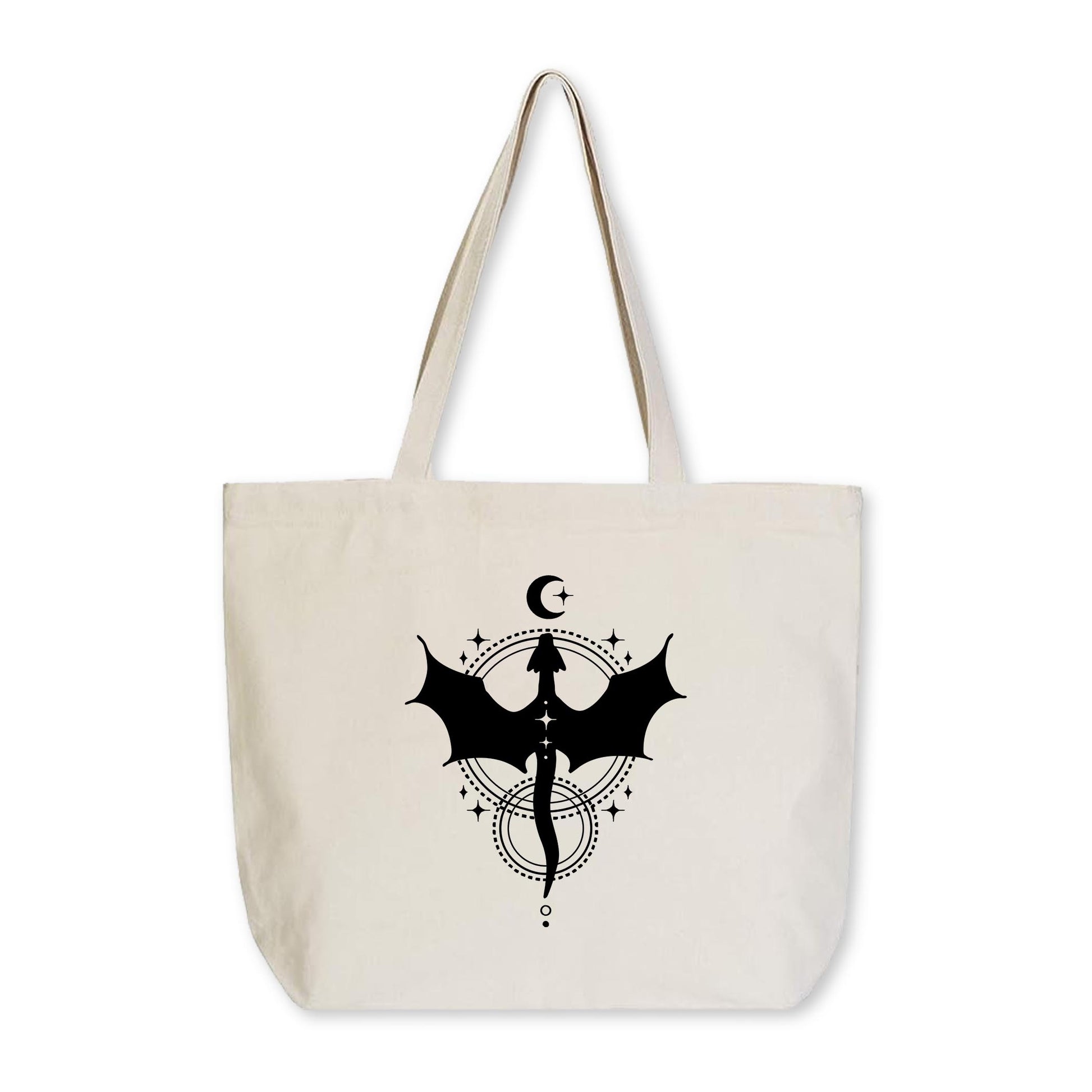 Tote Bag Natural Canvas-Dragon Moon -0
