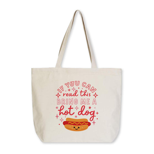 Tote Bag Natural Canvas-Hot Dogs Bring Me A Hot Dog -0