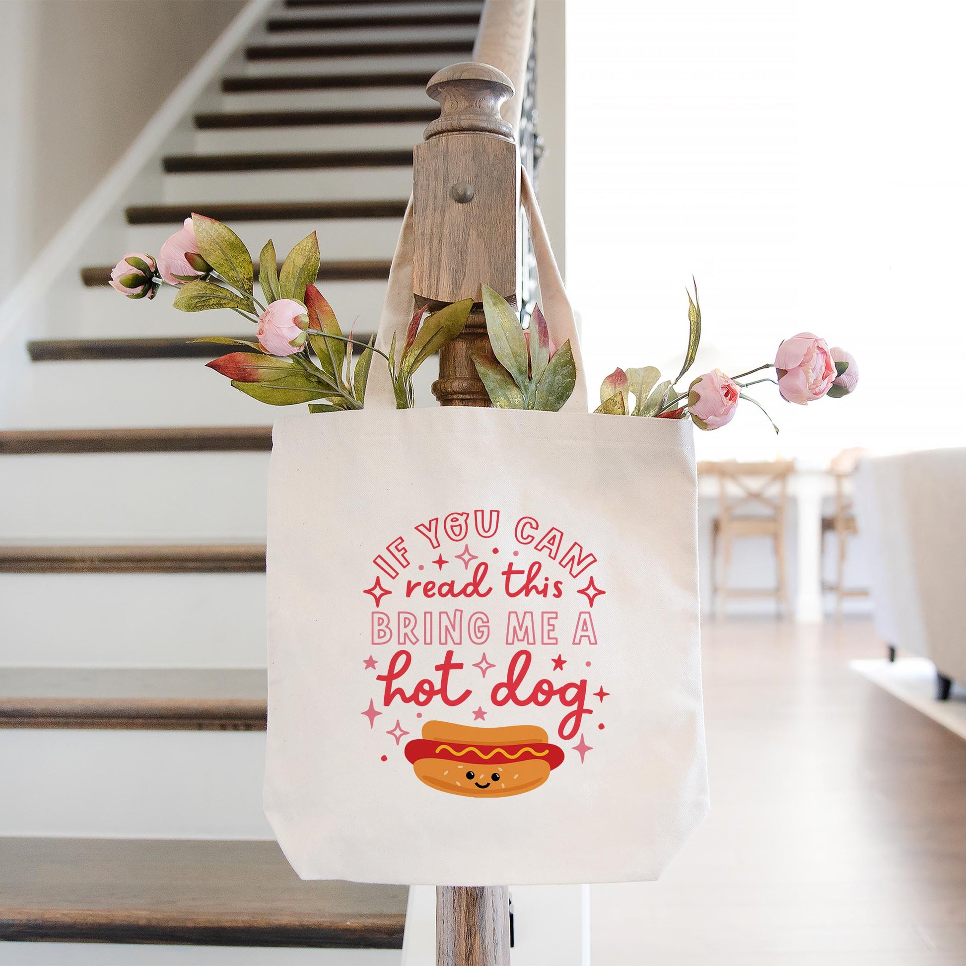 Tote Bag Natural Canvas-Hot Dogs Bring Me A Hot Dog -1