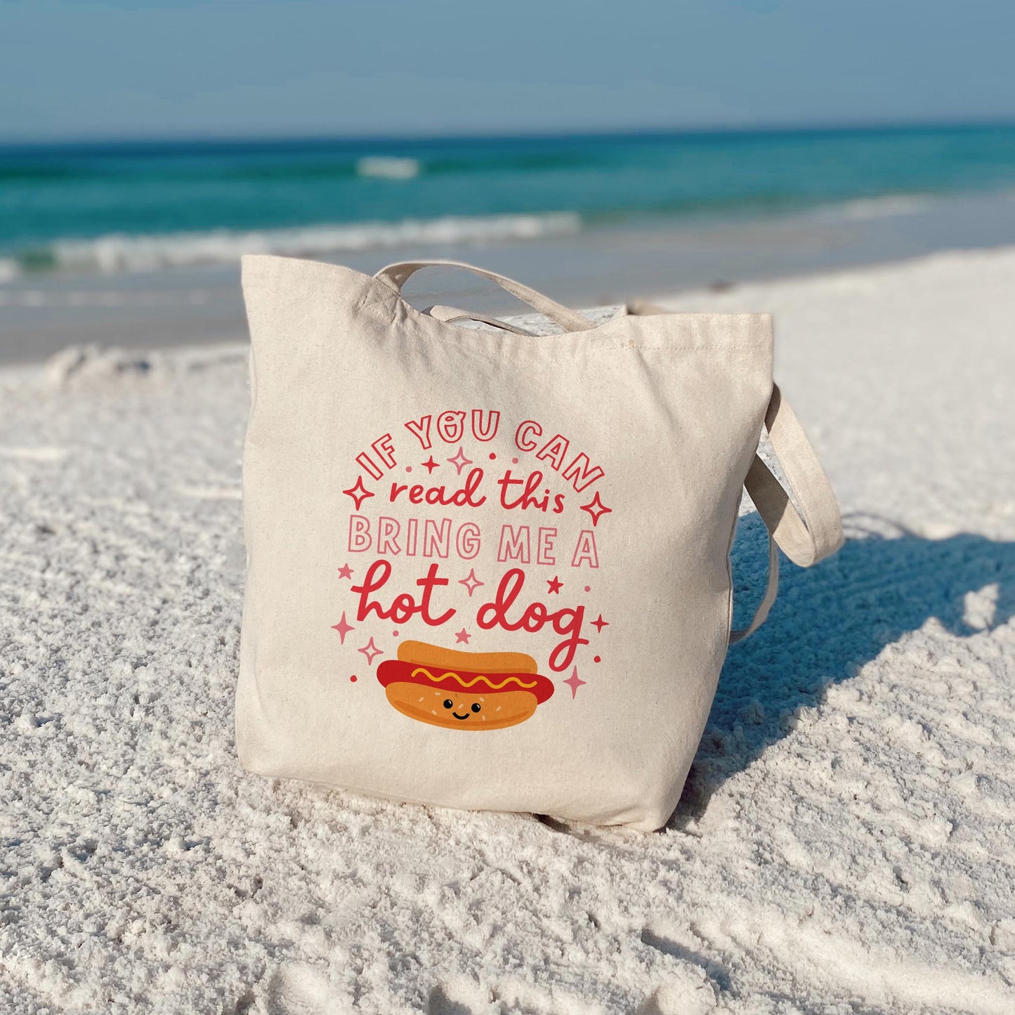 Tote Bag Natural Canvas-Hot Dogs Bring Me A Hot Dog -3