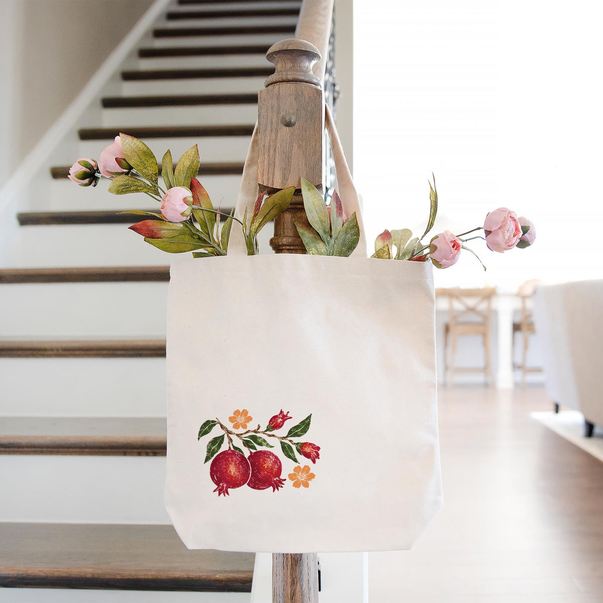 Tote Bag Natural Canvas-Autumn Orchard -1