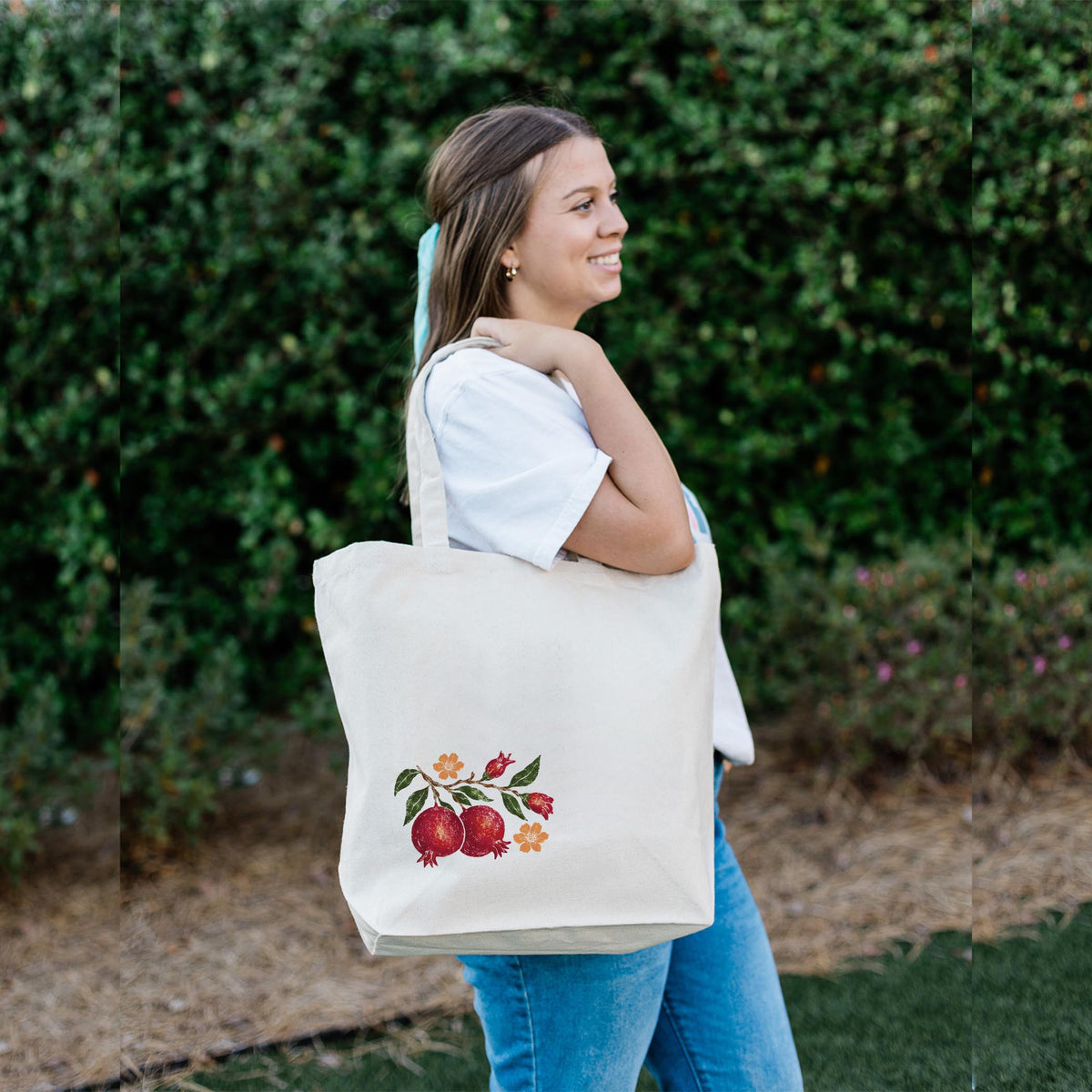 Tote Bag Natural Canvas-Autumn Orchard -2