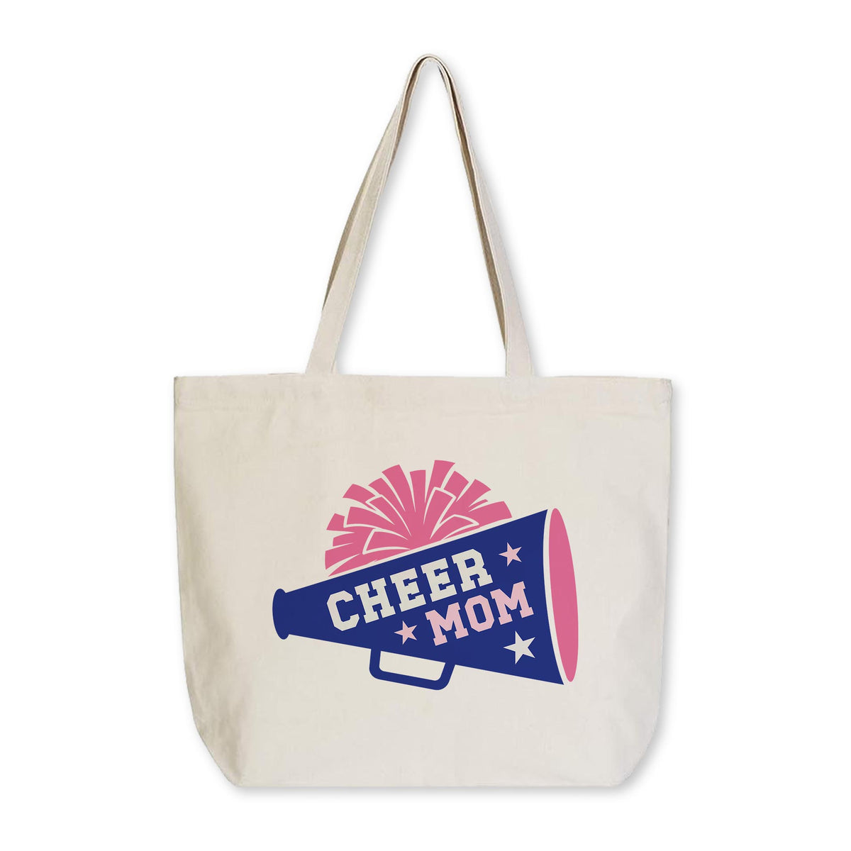 Tote Bag Natural Canvas-Cheer Mom Megaphone -0