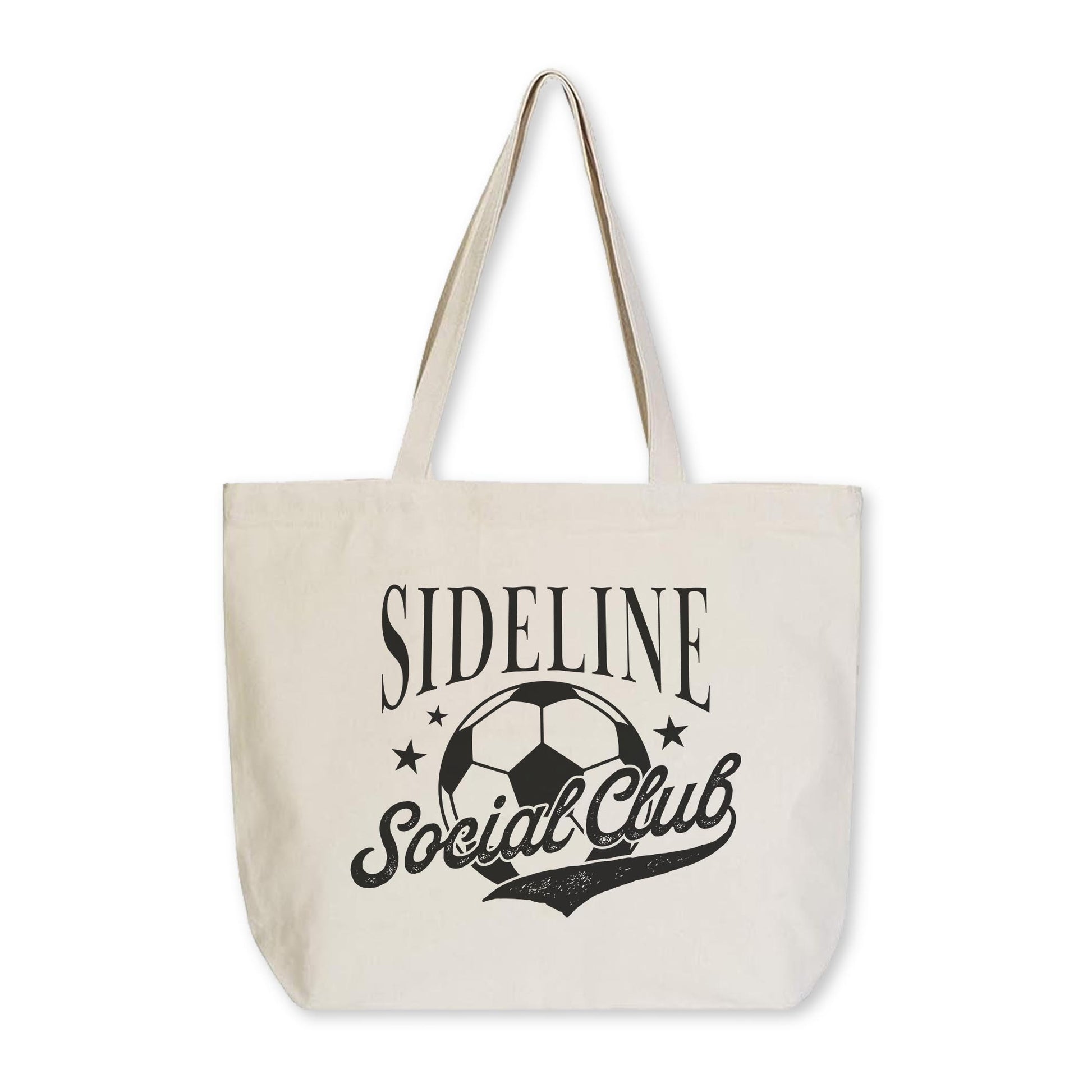 Tote Bag Natural Canvas-Soccer Mom Sideline Social Club -0
