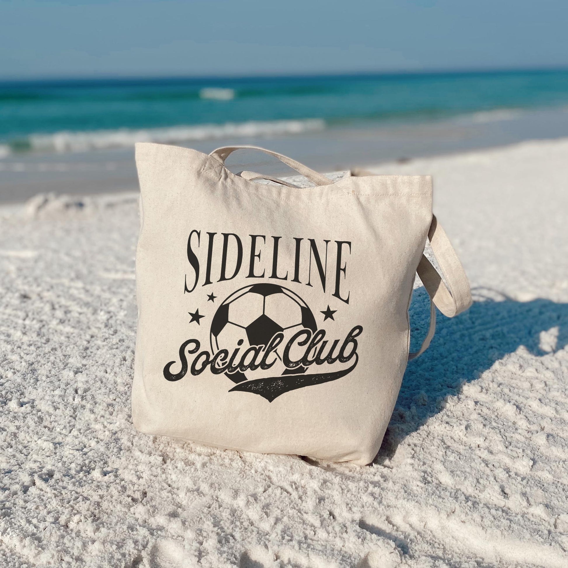 Tote Bag Natural Canvas-Soccer Mom Sideline Social Club -3