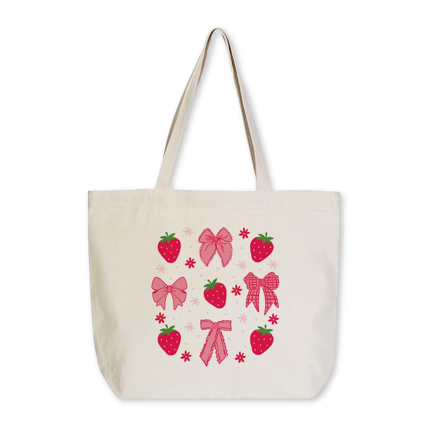 Tote Bag Natural Canvas-Strawberry Parlor -0