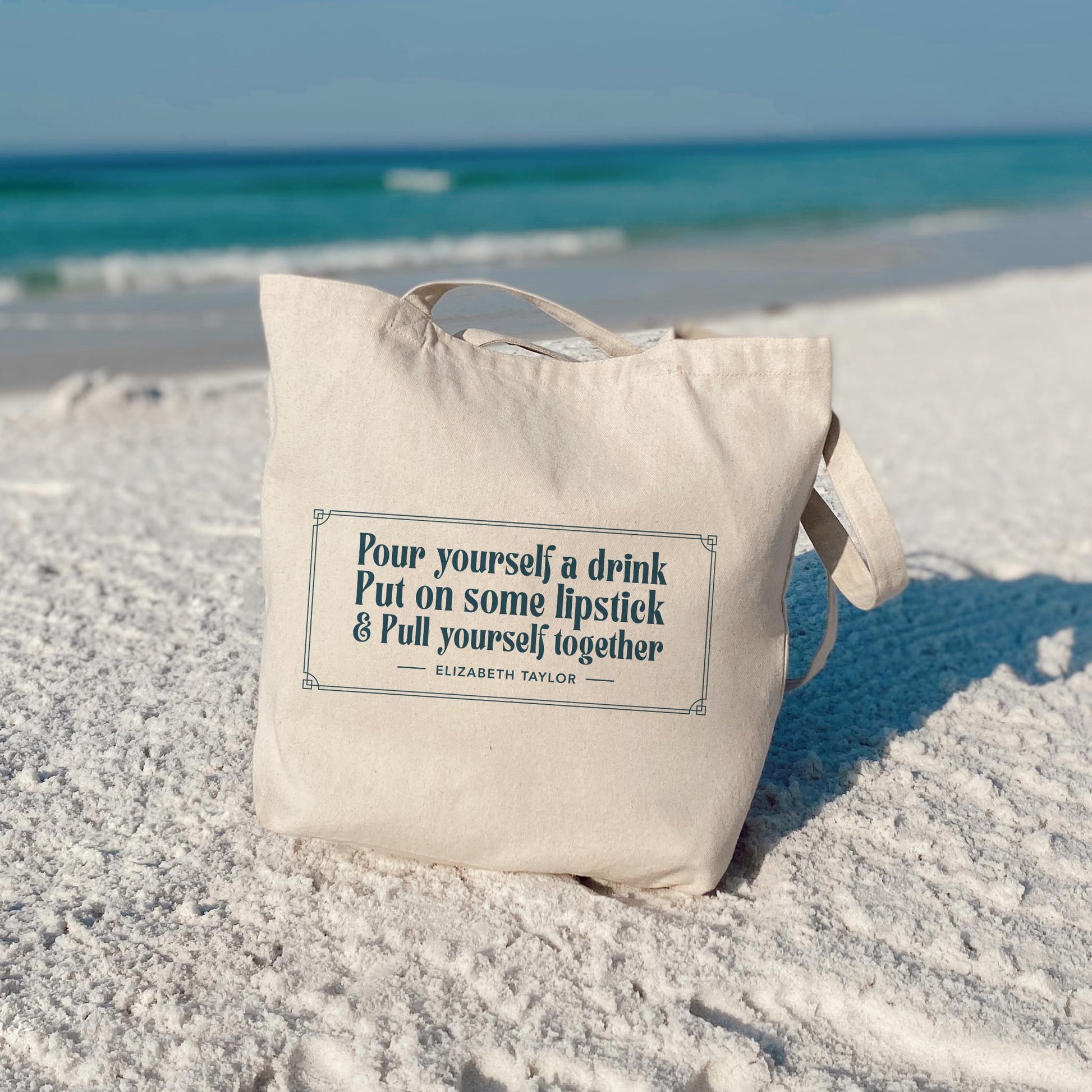 Tote Bag Natural Canvas-Art Deco Pour Yourself A Drink -3
