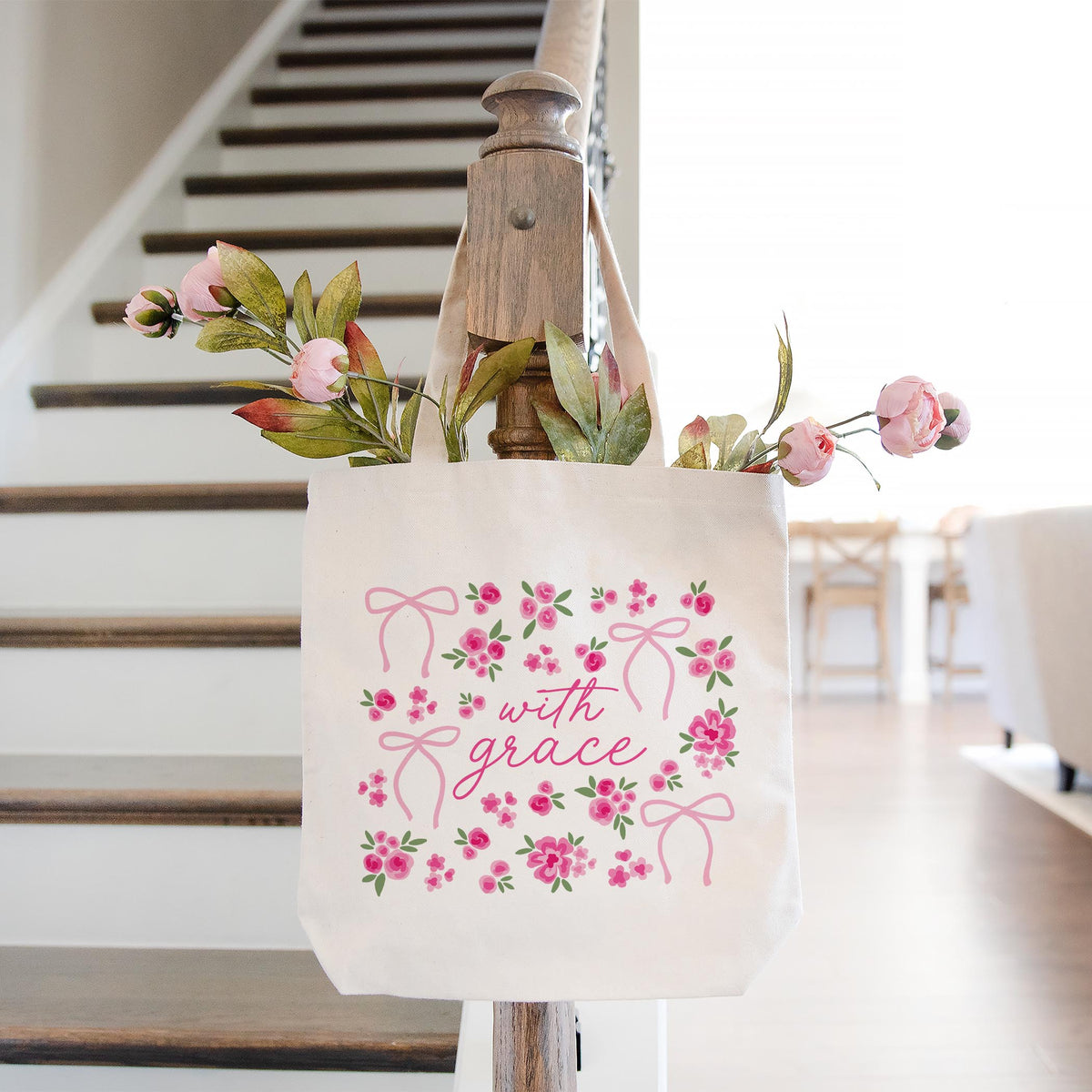 Tote Bag Natural Canvas-All Things Lovely -1